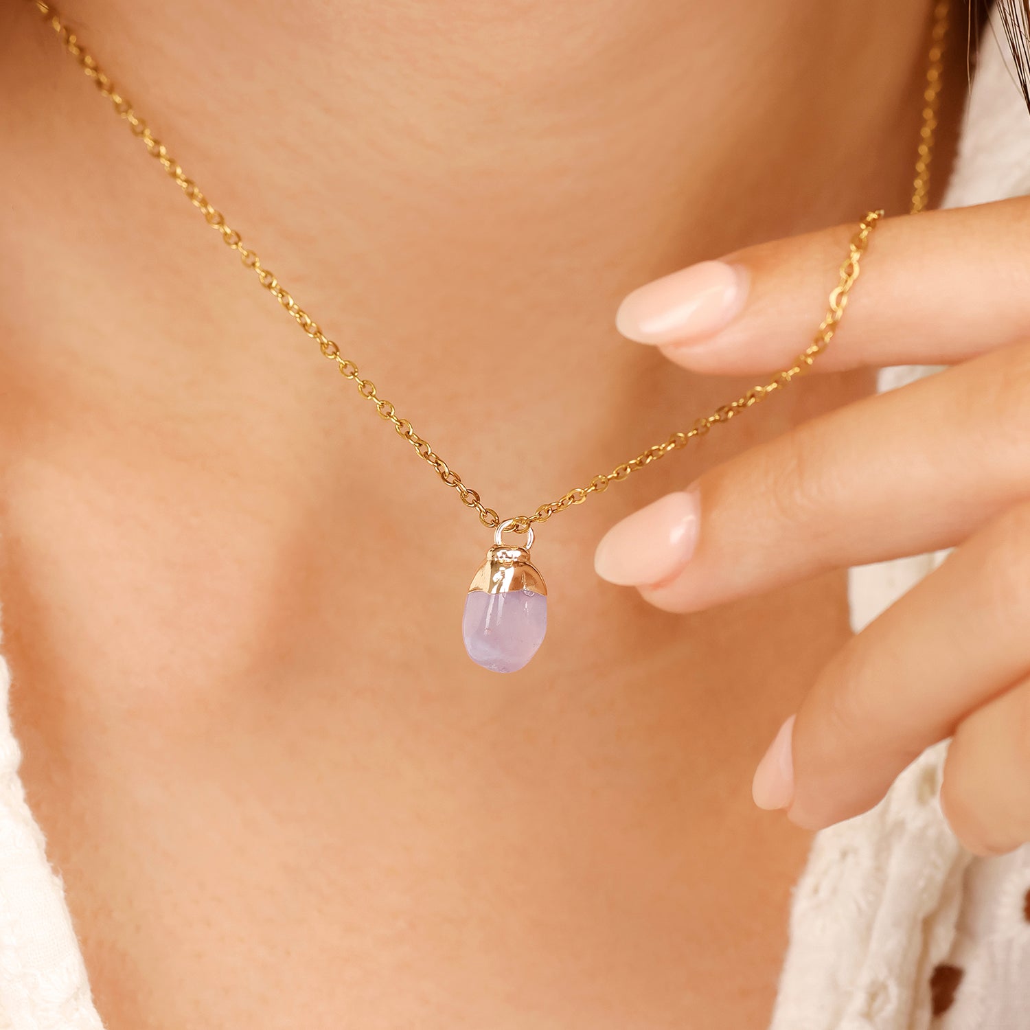 Collier en Tanzanite naturelle - Décembre (pierre brute)