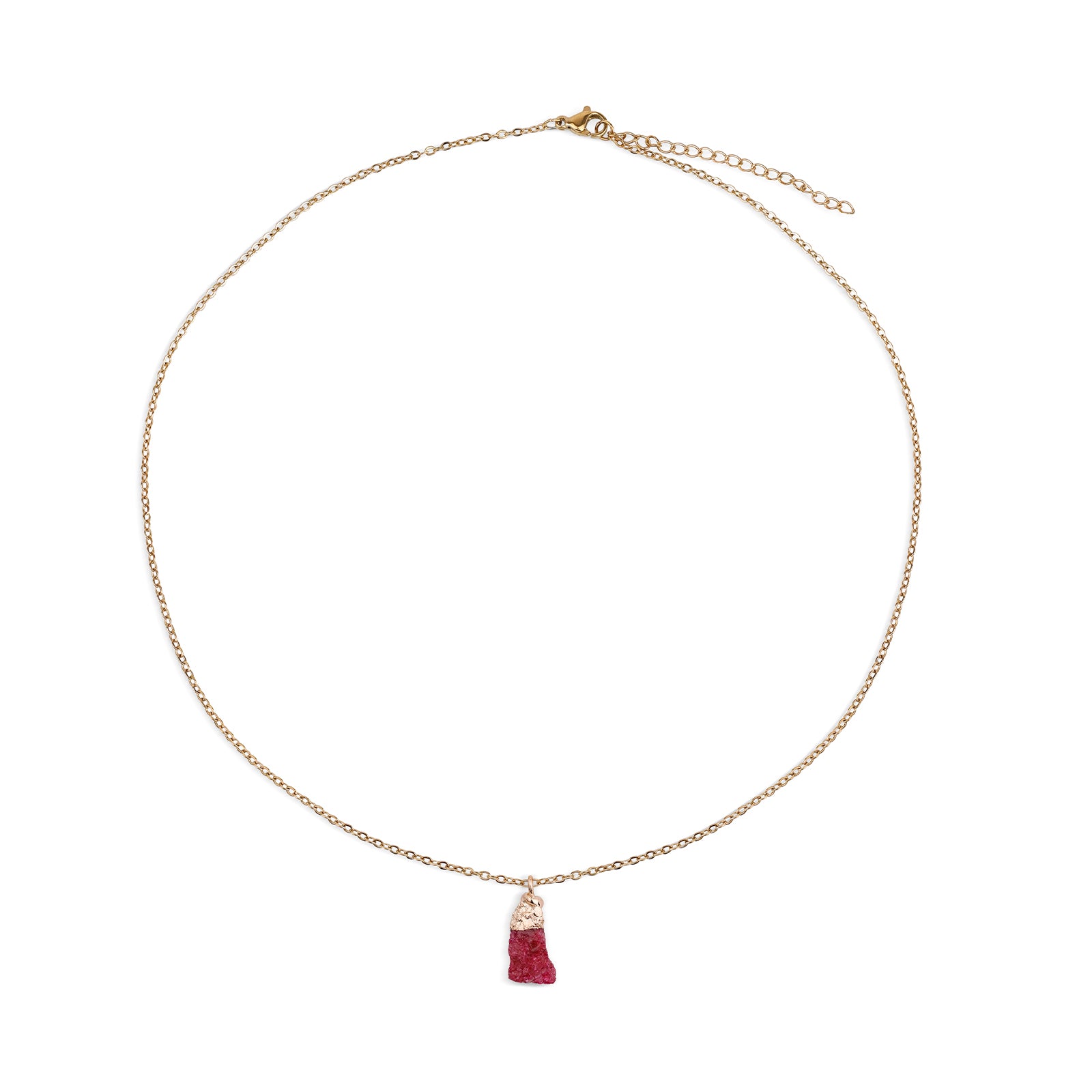 Collier en Rubis naturel - Juillet (pierre brute)