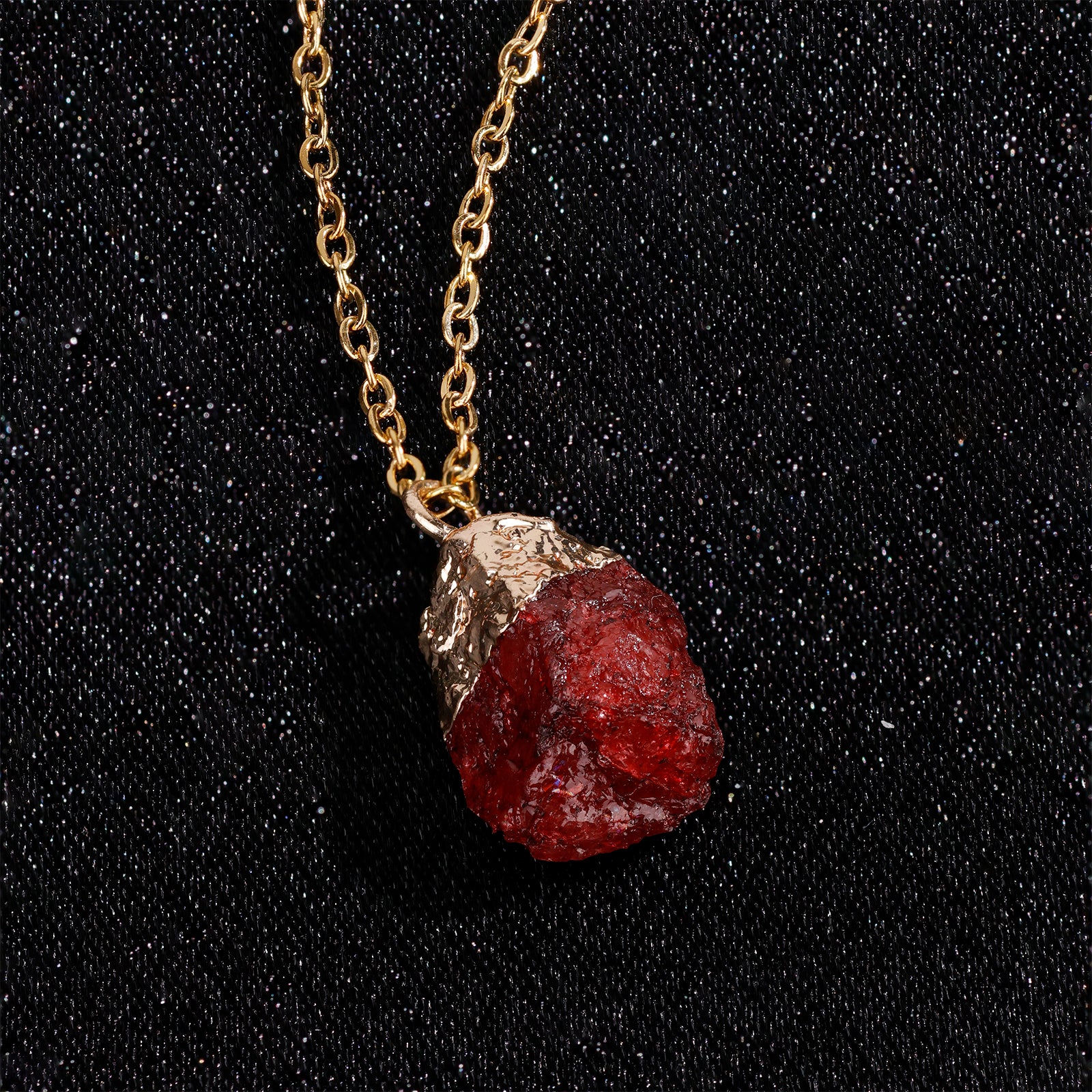 Collier en Grenat naturel - Janvier (pierre brute)