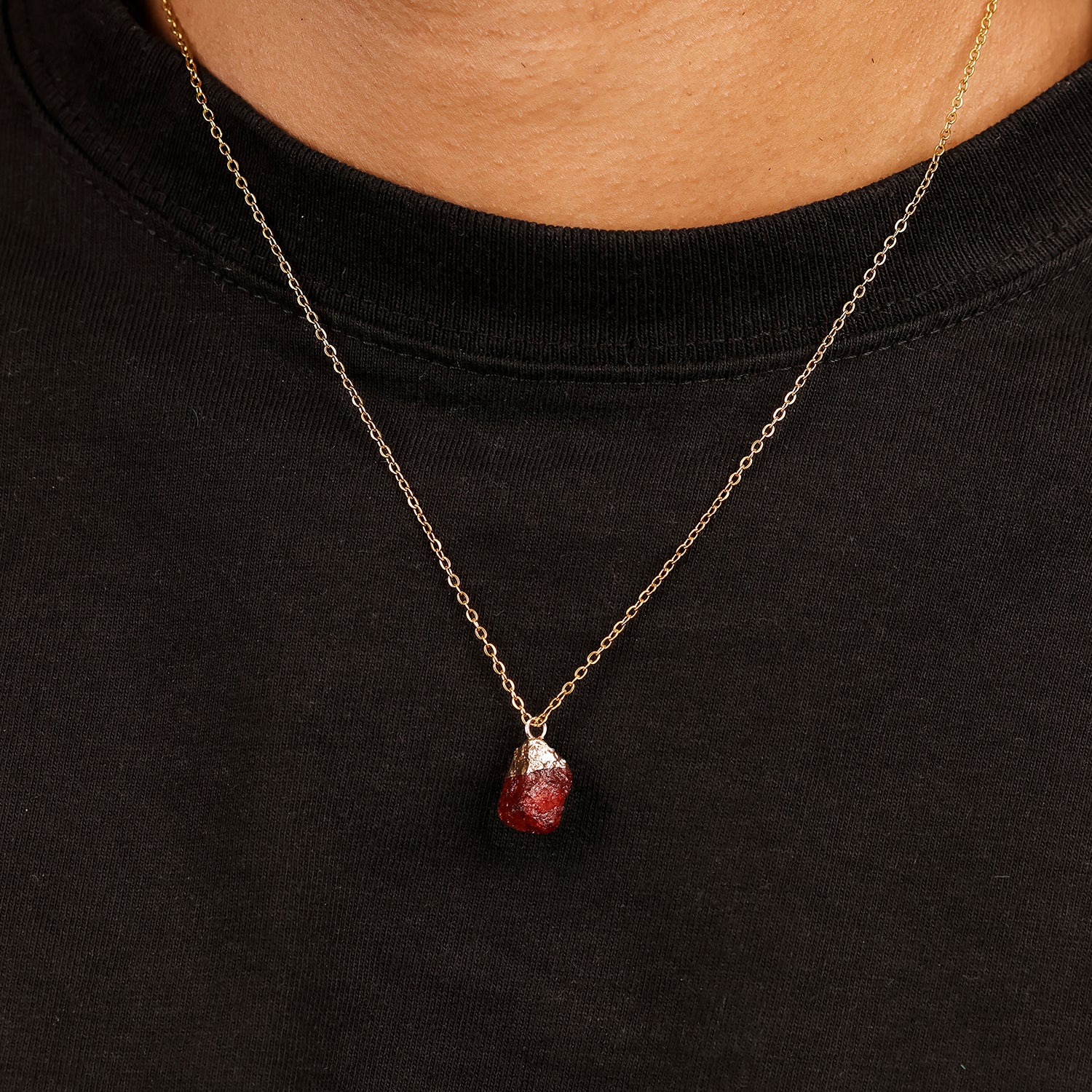 Collier en Grenat naturel - Janvier (pierre brute)