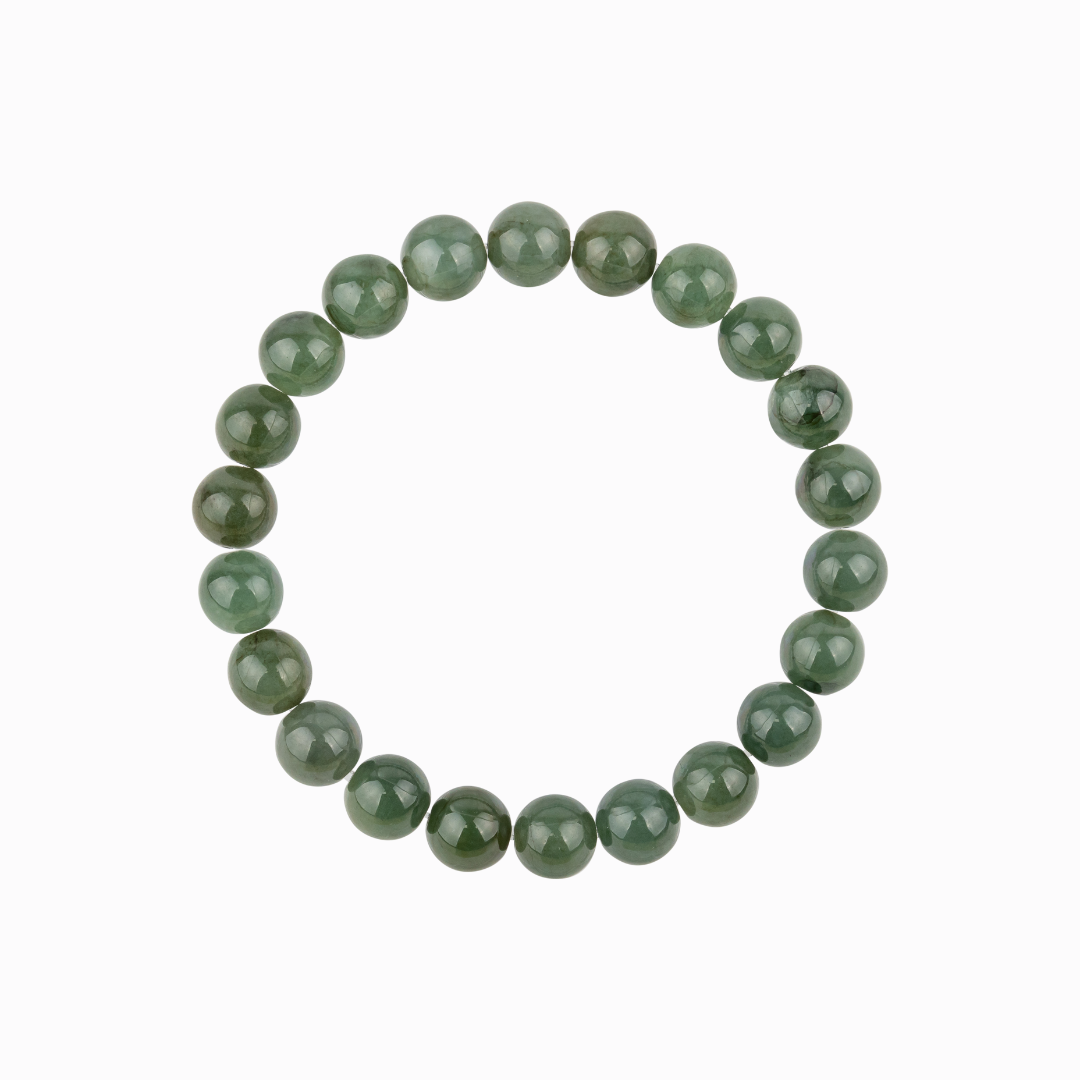 Bracelet en Jade foncé naturel - Qualité A (boules 8mm)