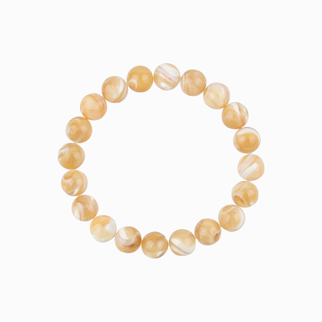 Bracelet en Nacre Crème naturelle - Qualité A (boules 8mm)