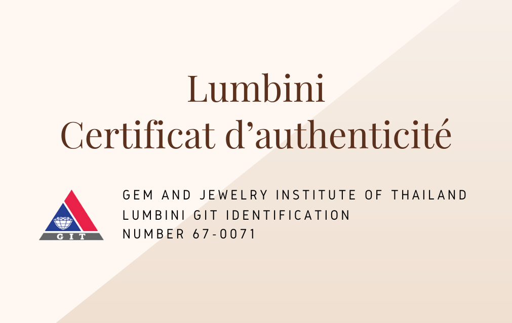 Certificat d'authenticité Lumbini