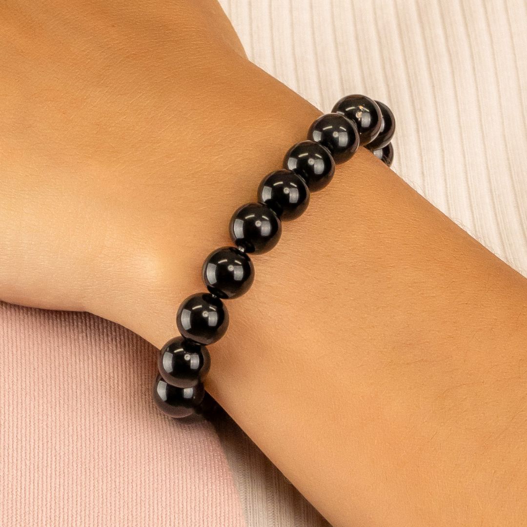 Bracelet en Onyx naturel - Qualité A (boules 8mm) - OFFERT À PARTIR DE 180€ DE COMMANDE