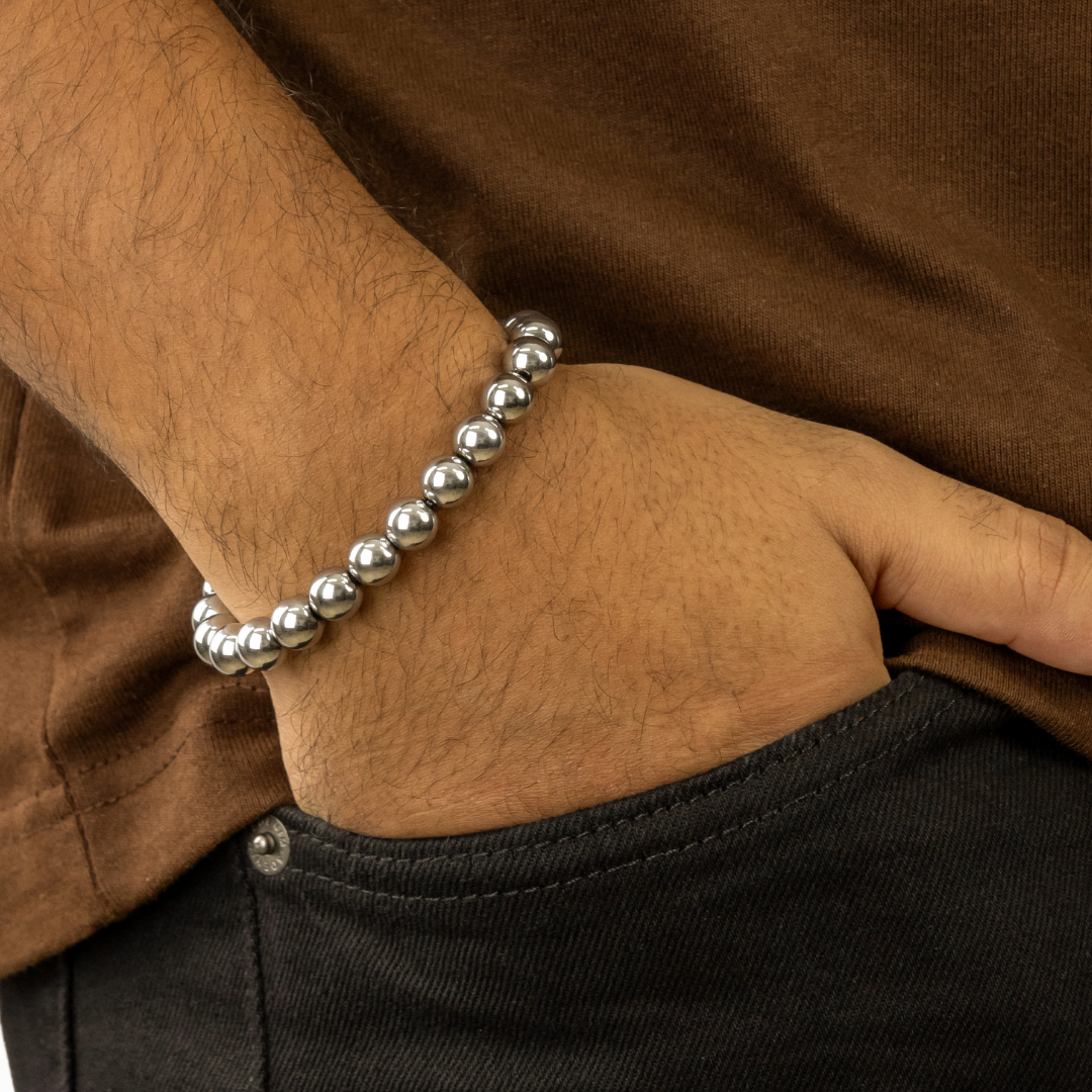 Bracelet en Hématite naturelle - Qualité AAA (boules 8mm)