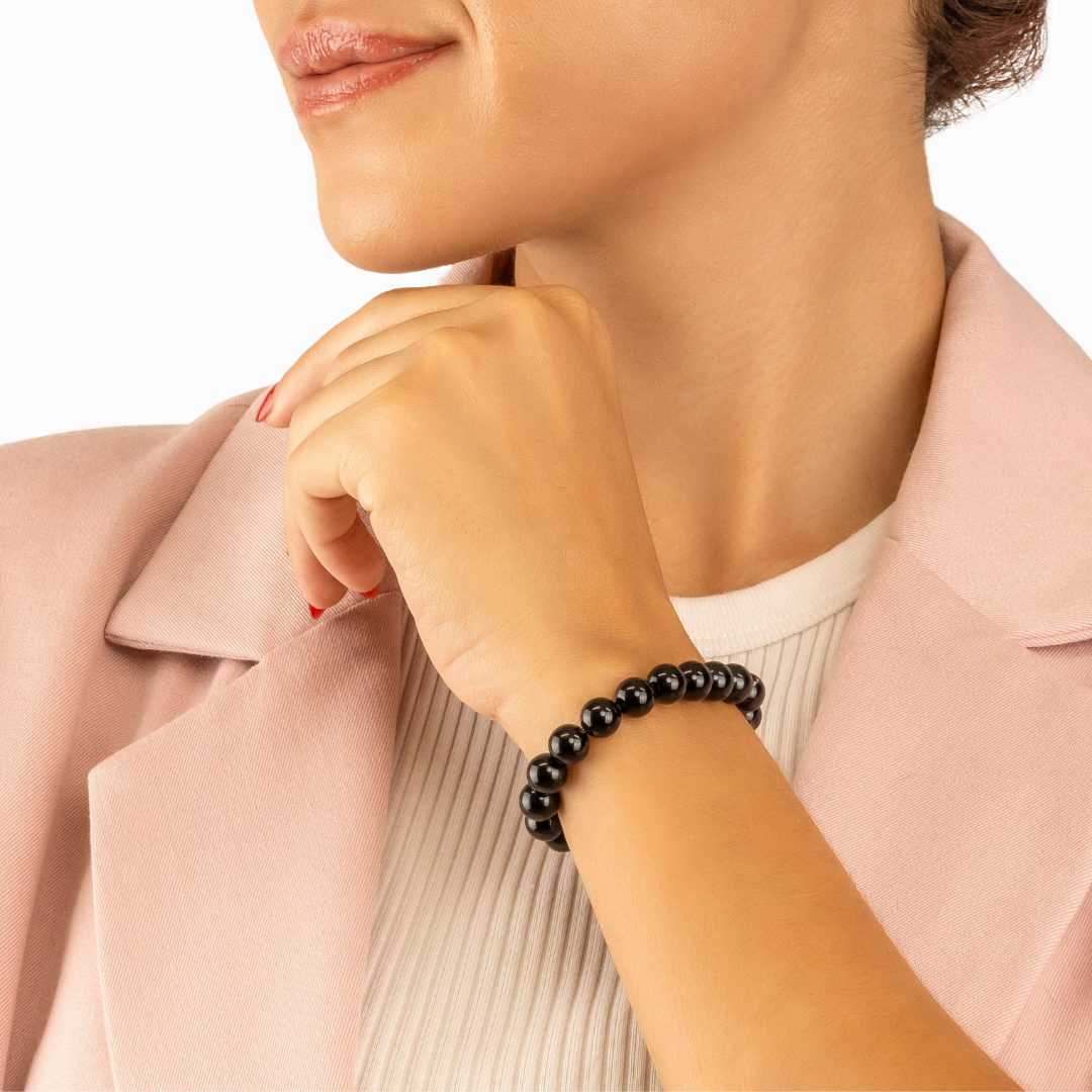 Bracelet en Tourmaline Noire naturelle - Qualité AAA (boules 8mm)