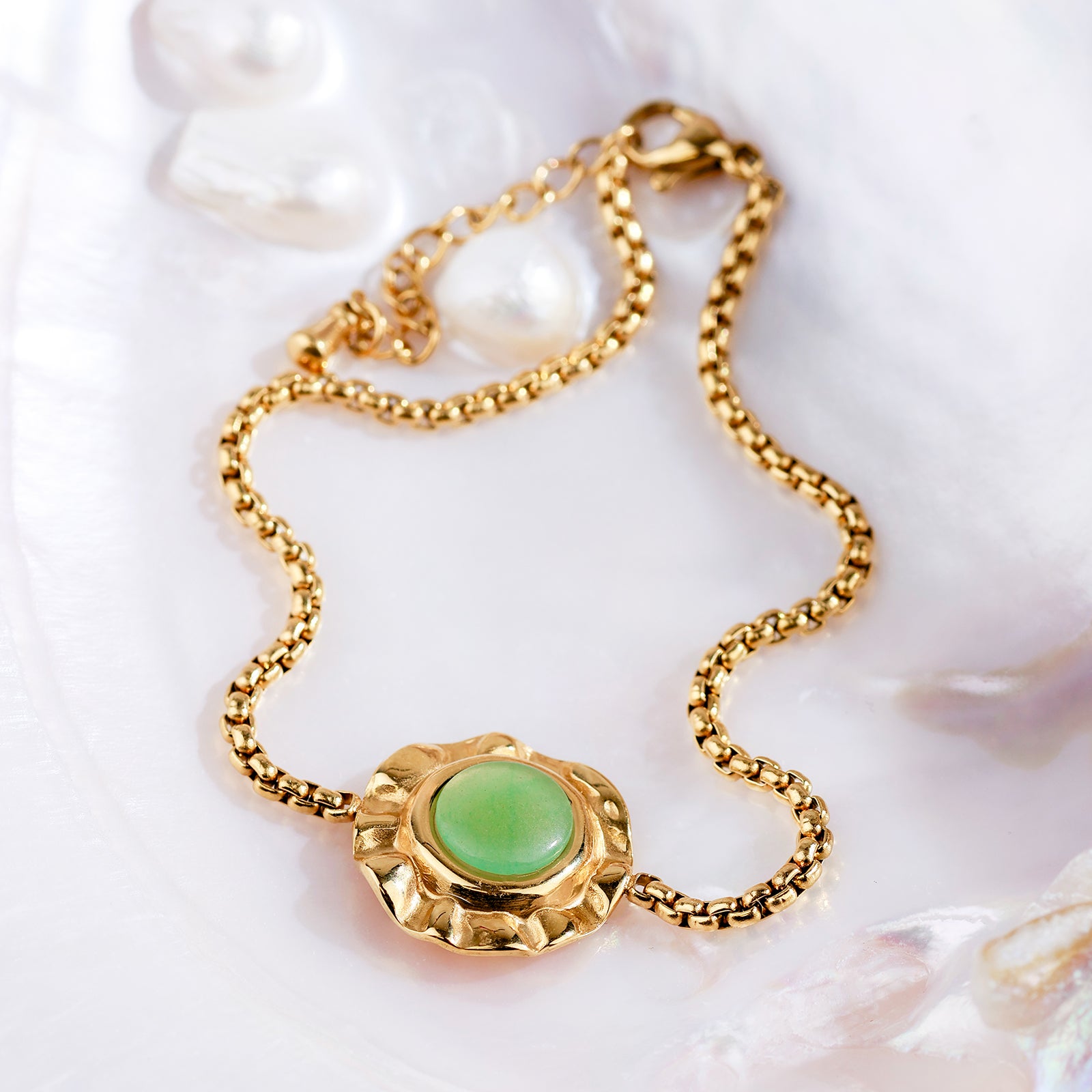 Bracelet Aura – Aventurine & Dorure 18K