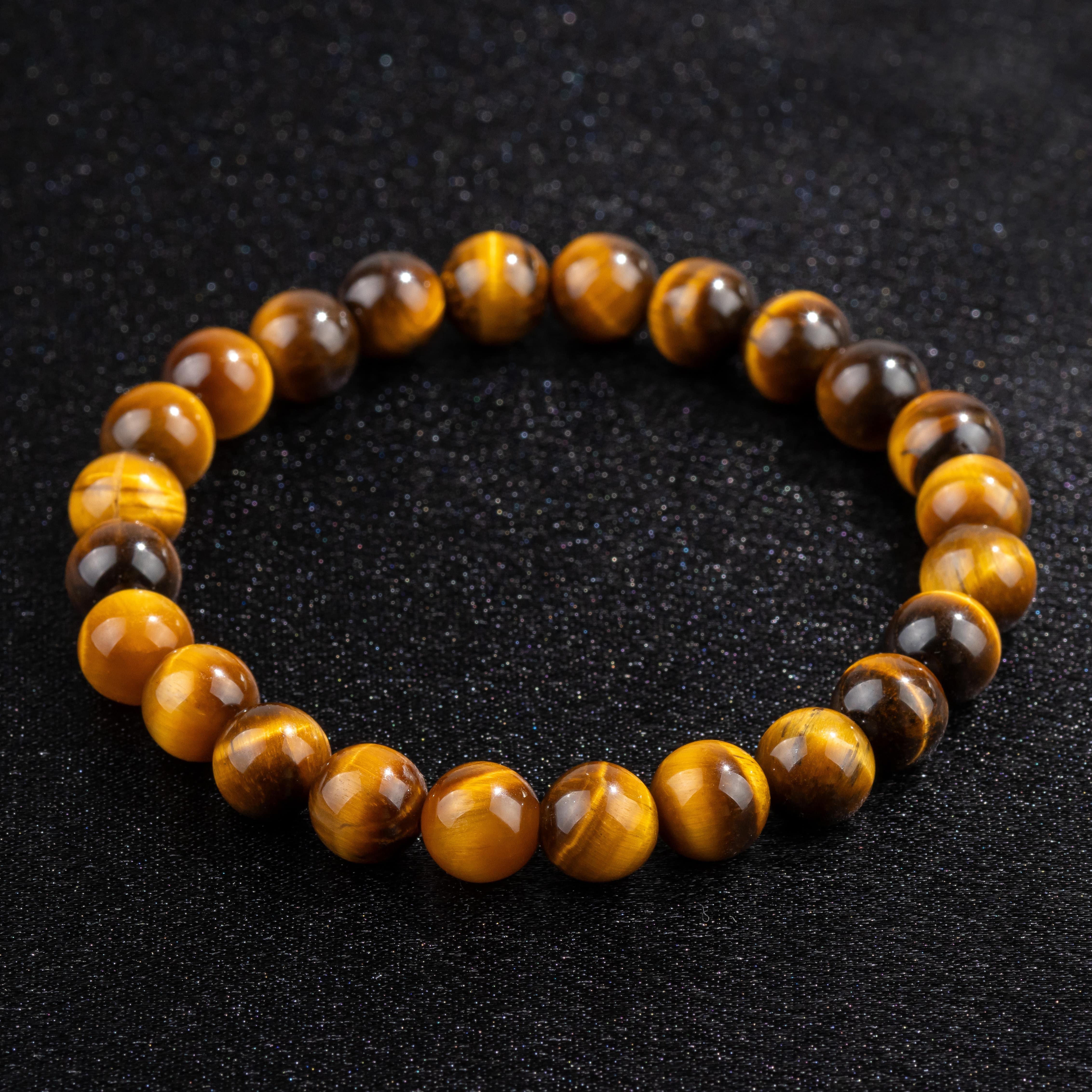 Bracelet en Oeil de Tigre naturel - Qualité A (boules 8mm)
