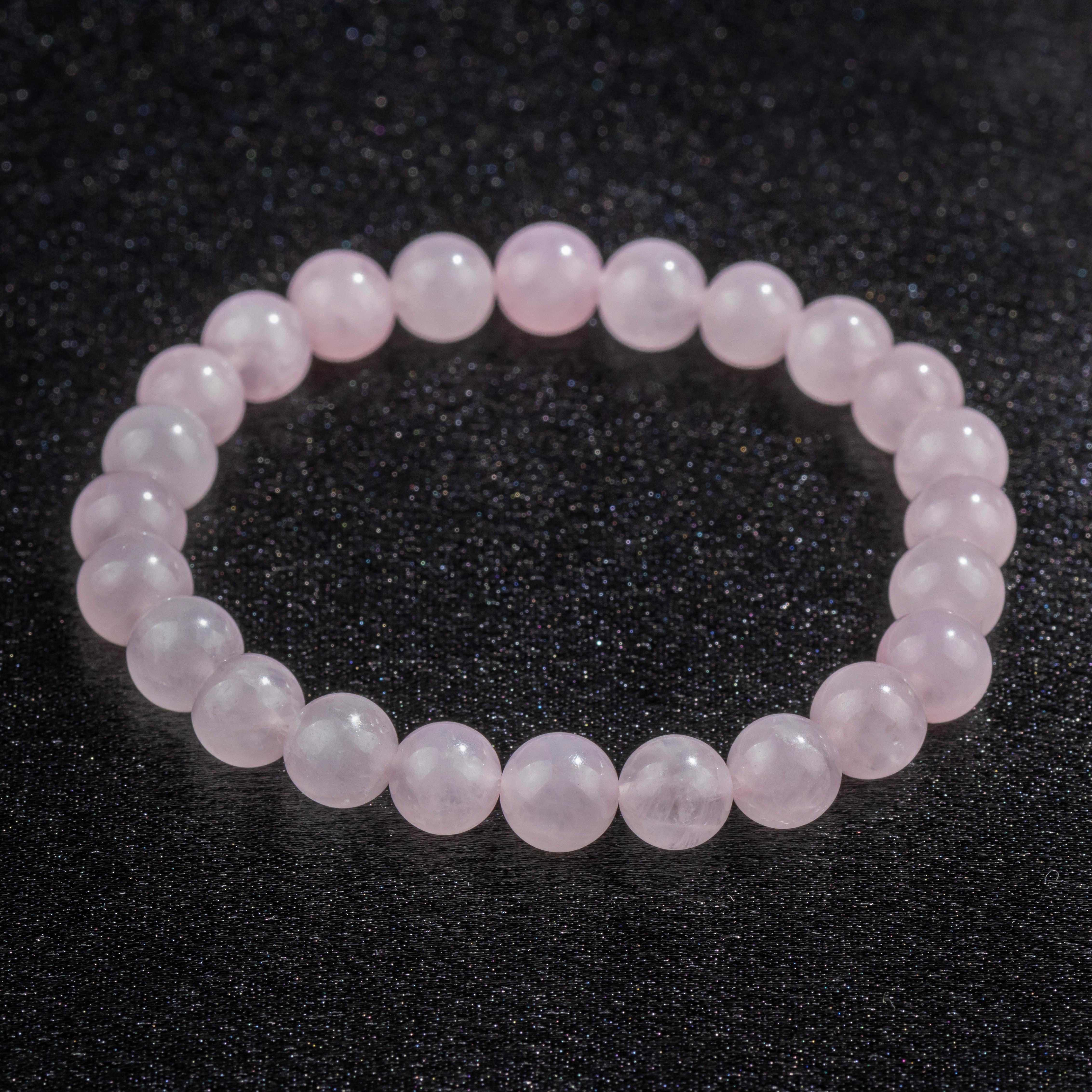 Bracelet en Quartz rose naturelle - Qualité A (boules 8mm)
