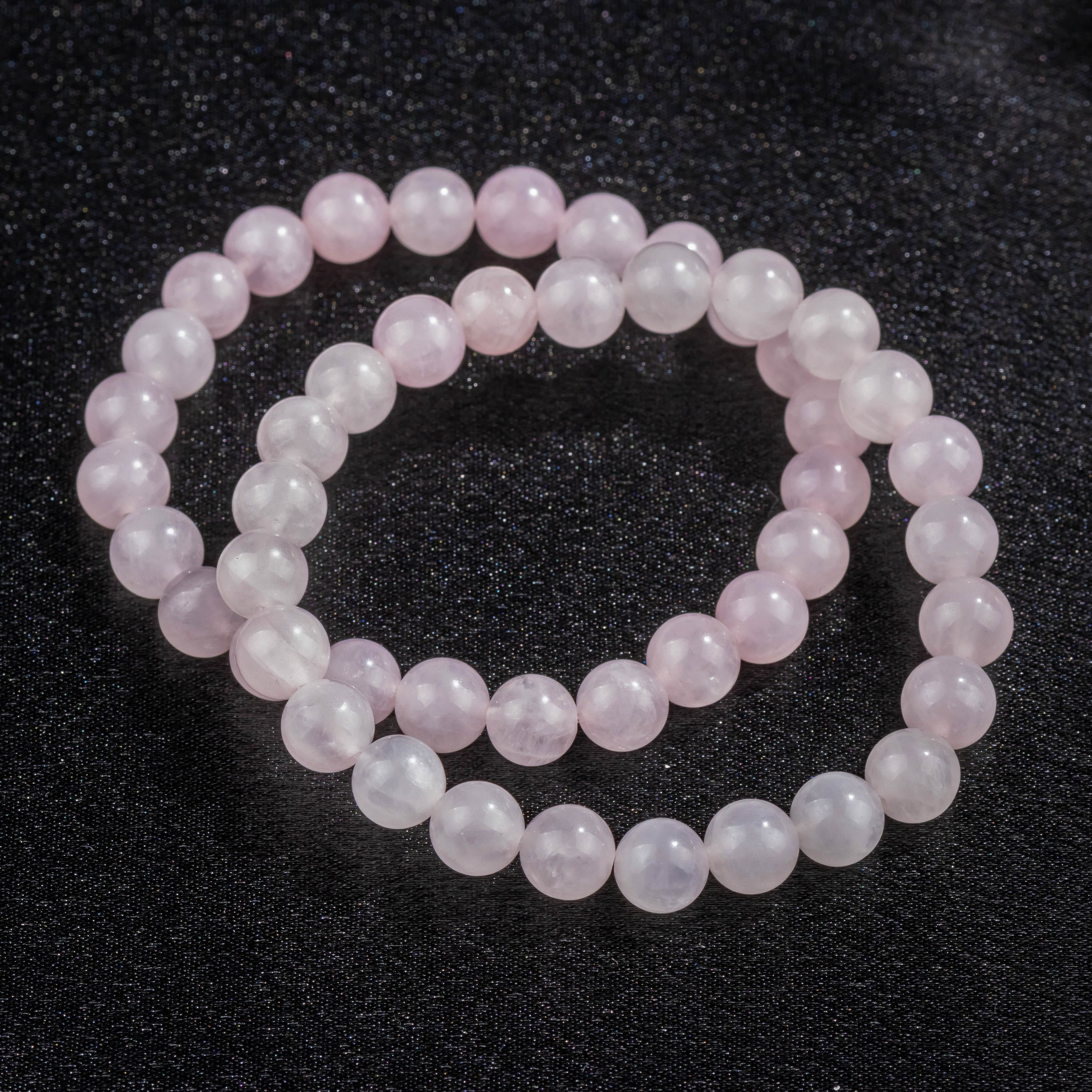 Bracelet en Quartz rose naturelle - Qualité A (boules 8mm)
