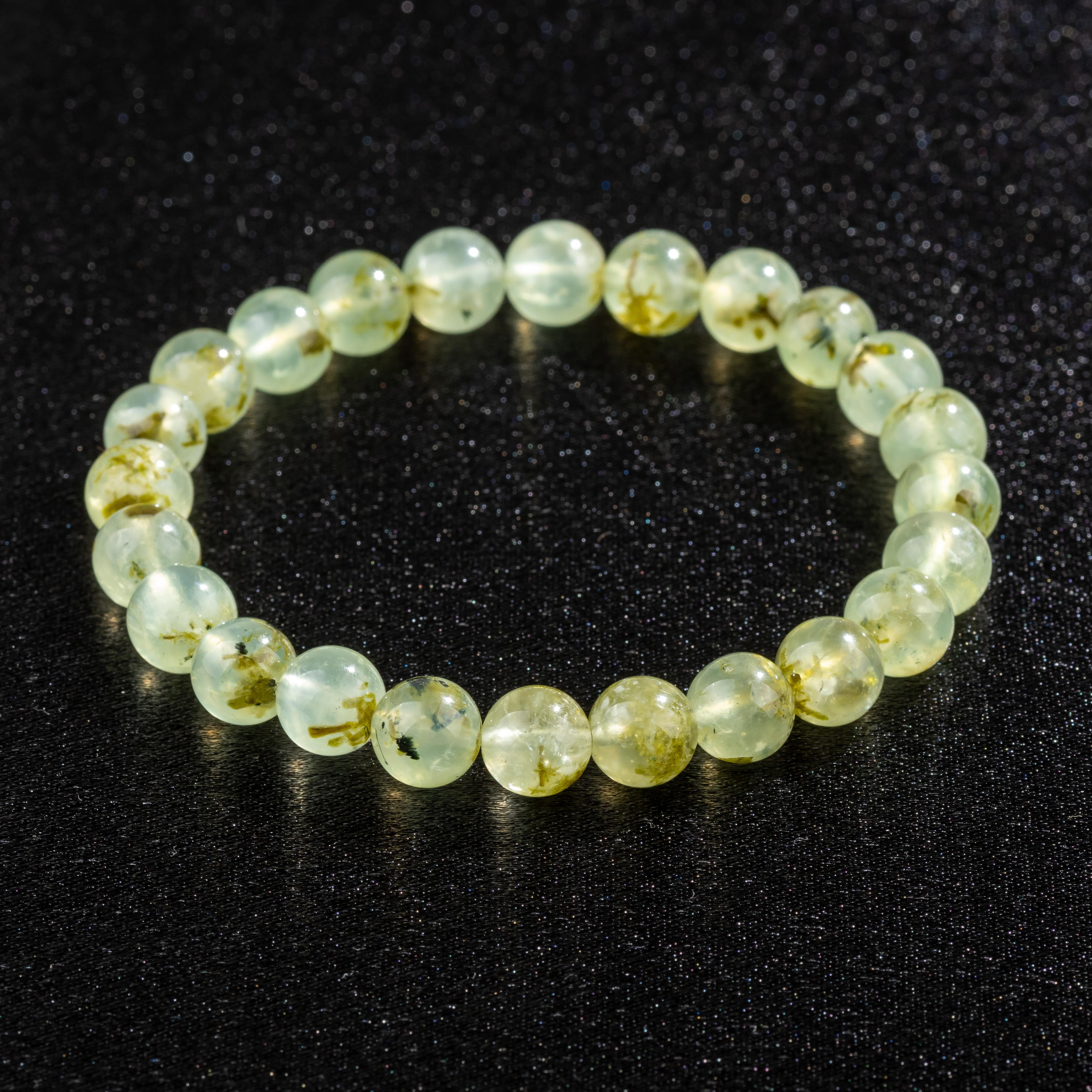 Bracelet en Prehnite naturelle - Qualité A (boules 8mm)