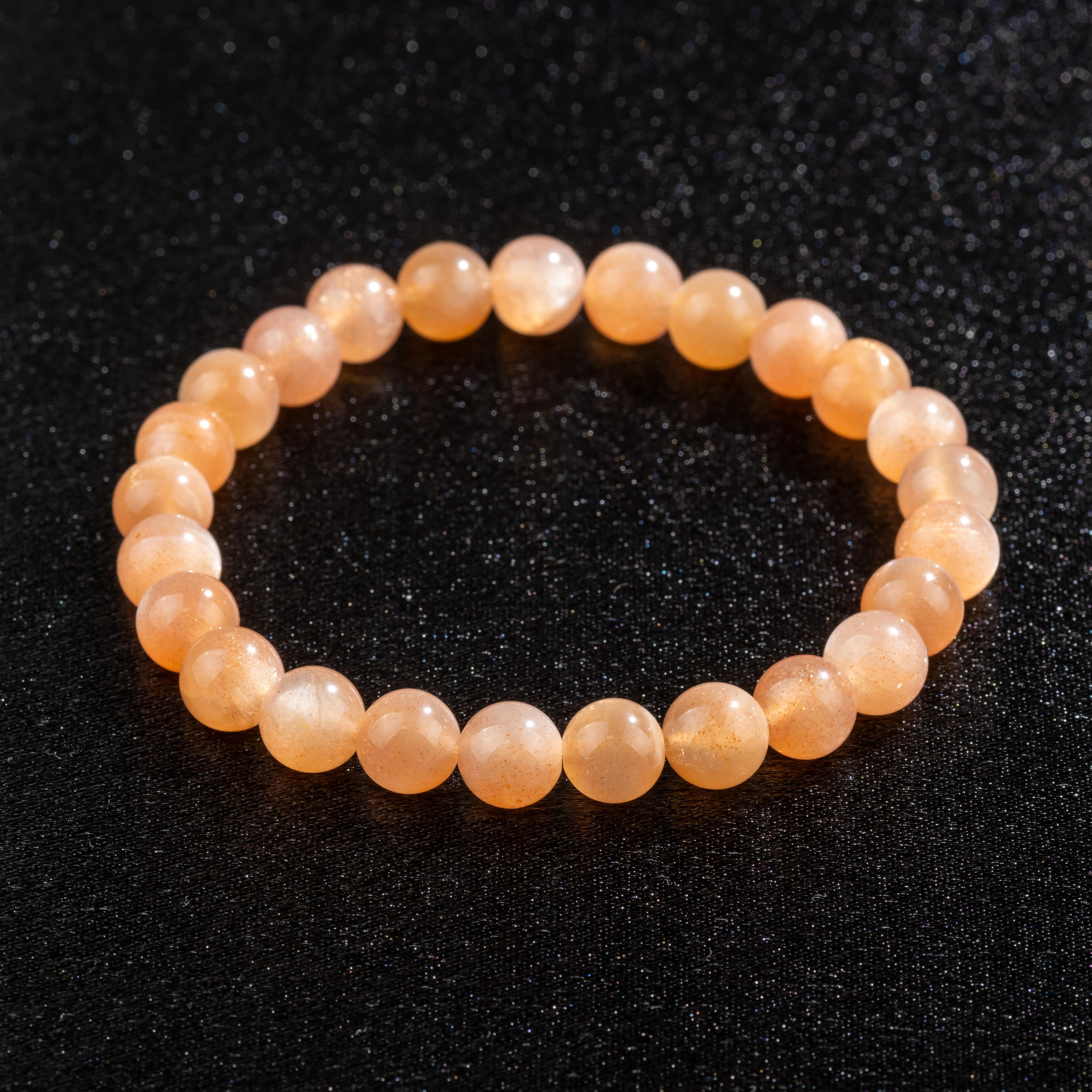 Bracelet en Pierre de Soleil naturelle - Qualité A (boules 8mm)