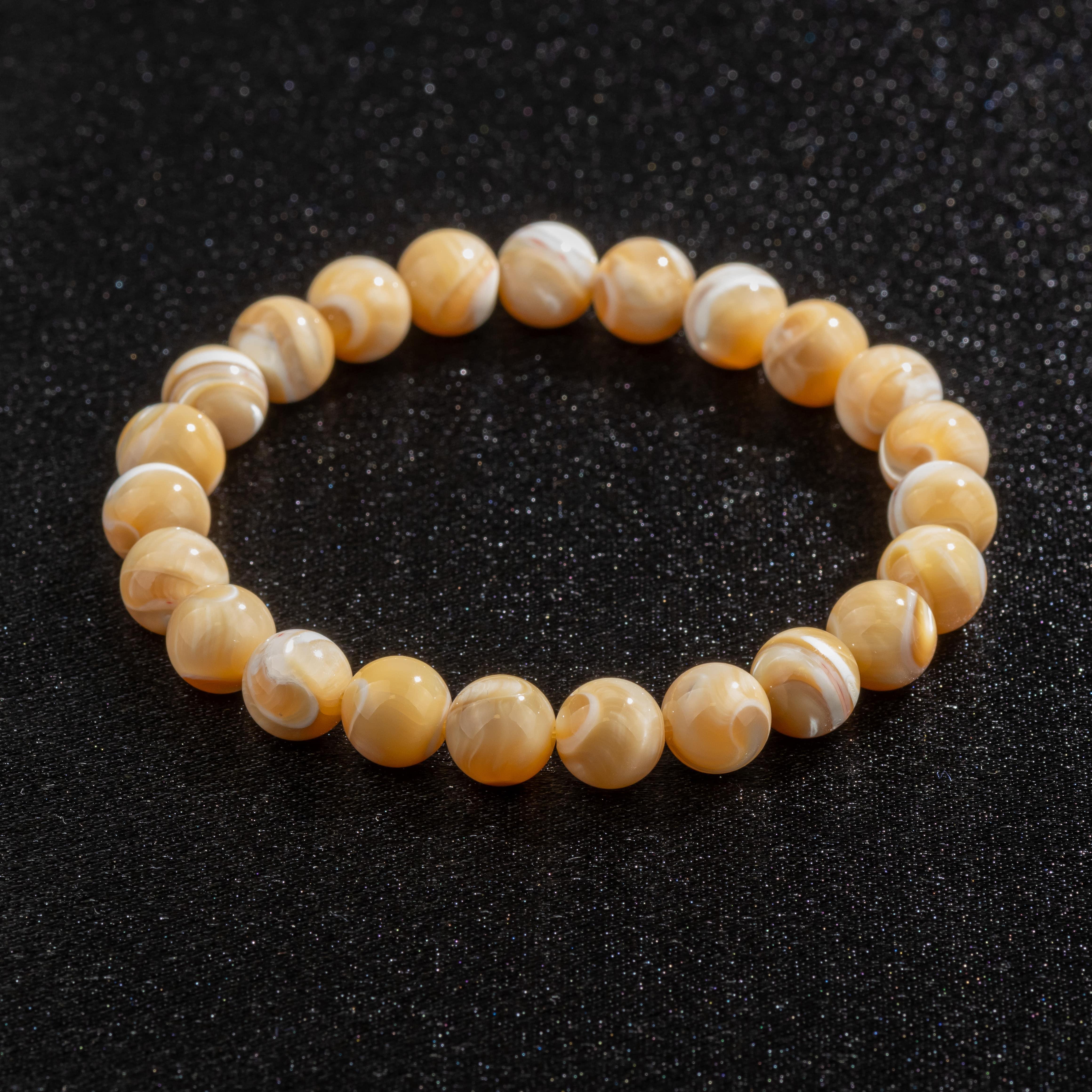 Bracelet en Nacre Crème naturelle - Qualité A (boules 8mm)