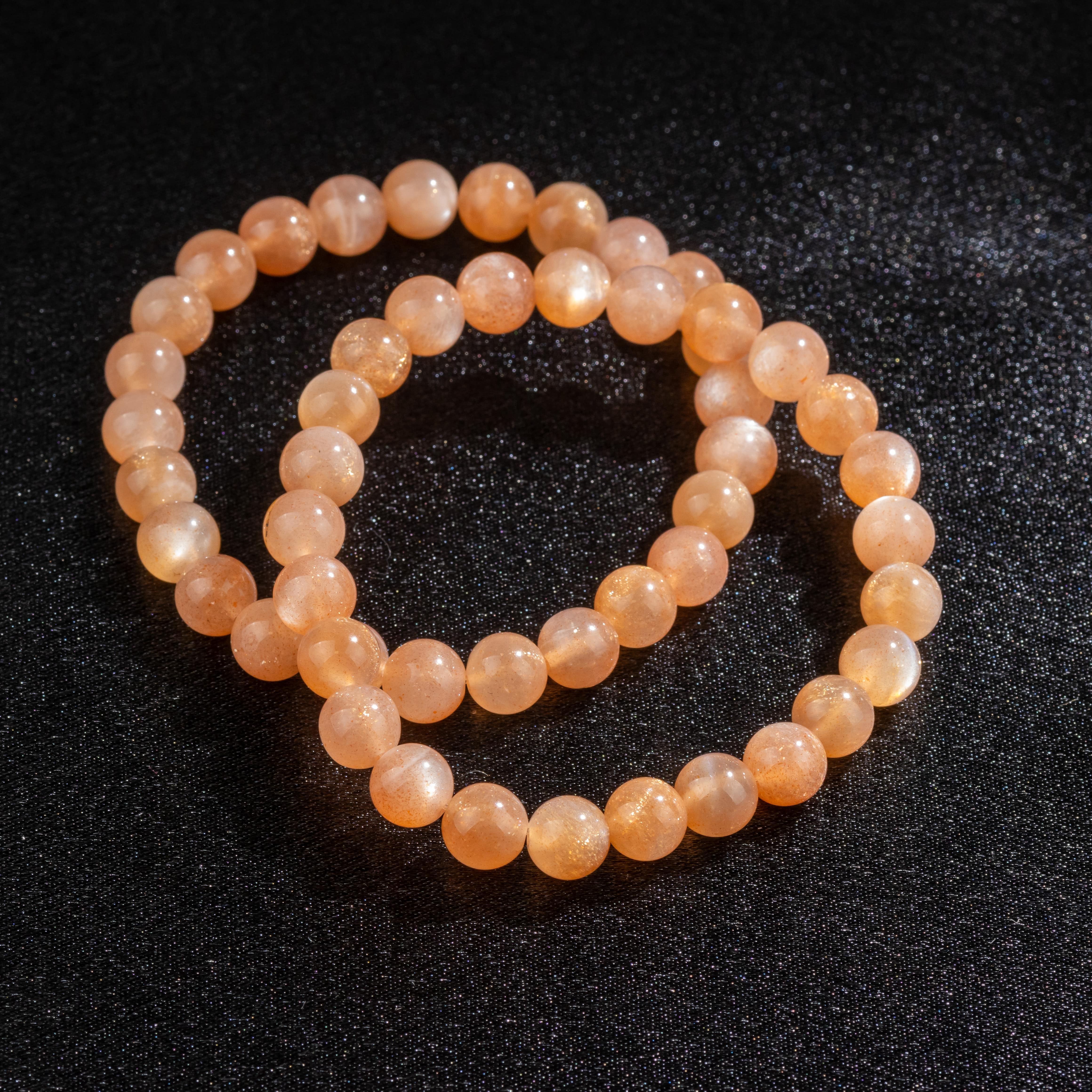 Bracelet en Pierre de Soleil naturelle - Qualité A (boules 8mm)