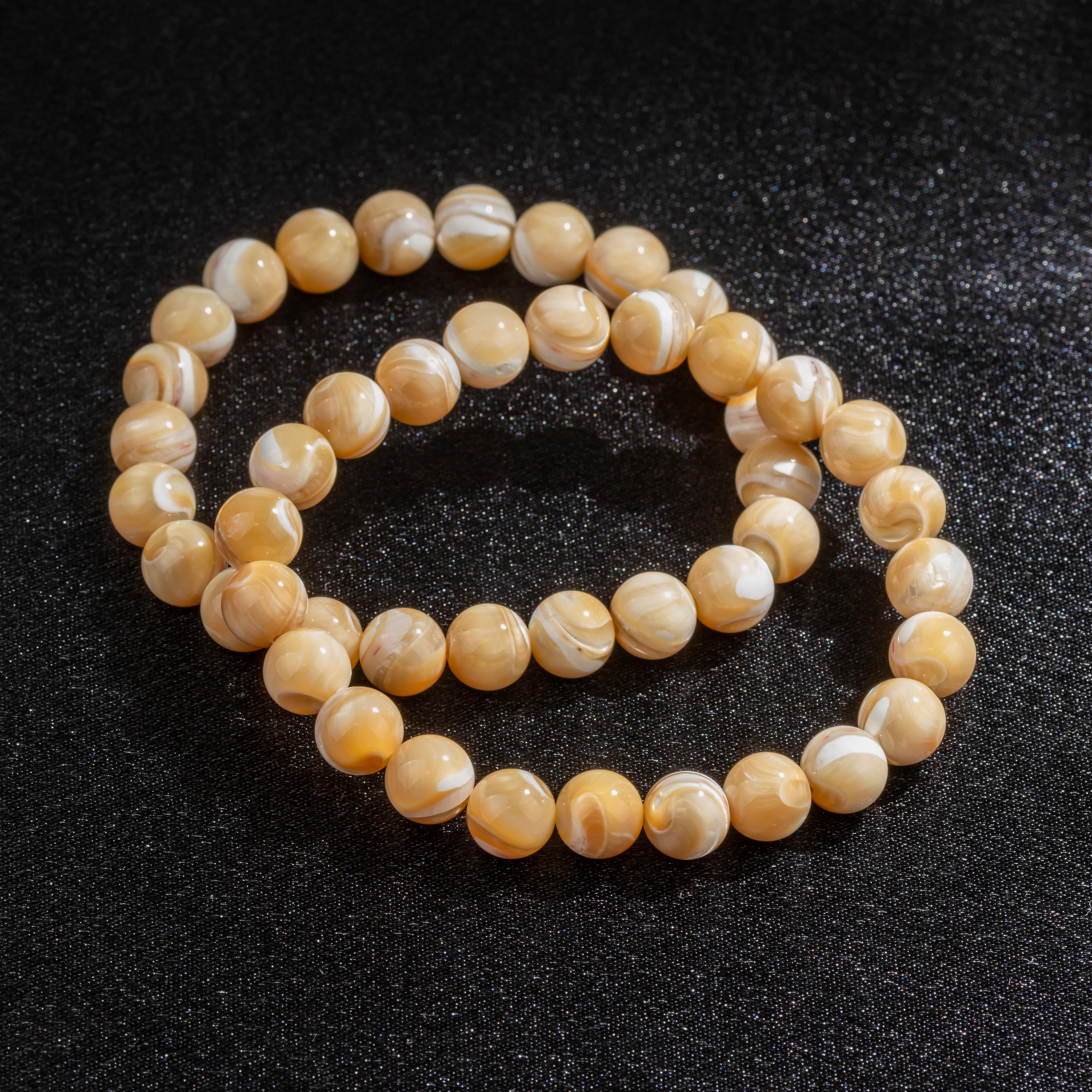 Bracelet en Nacre Crème naturelle - Qualité A (boules 8mm)