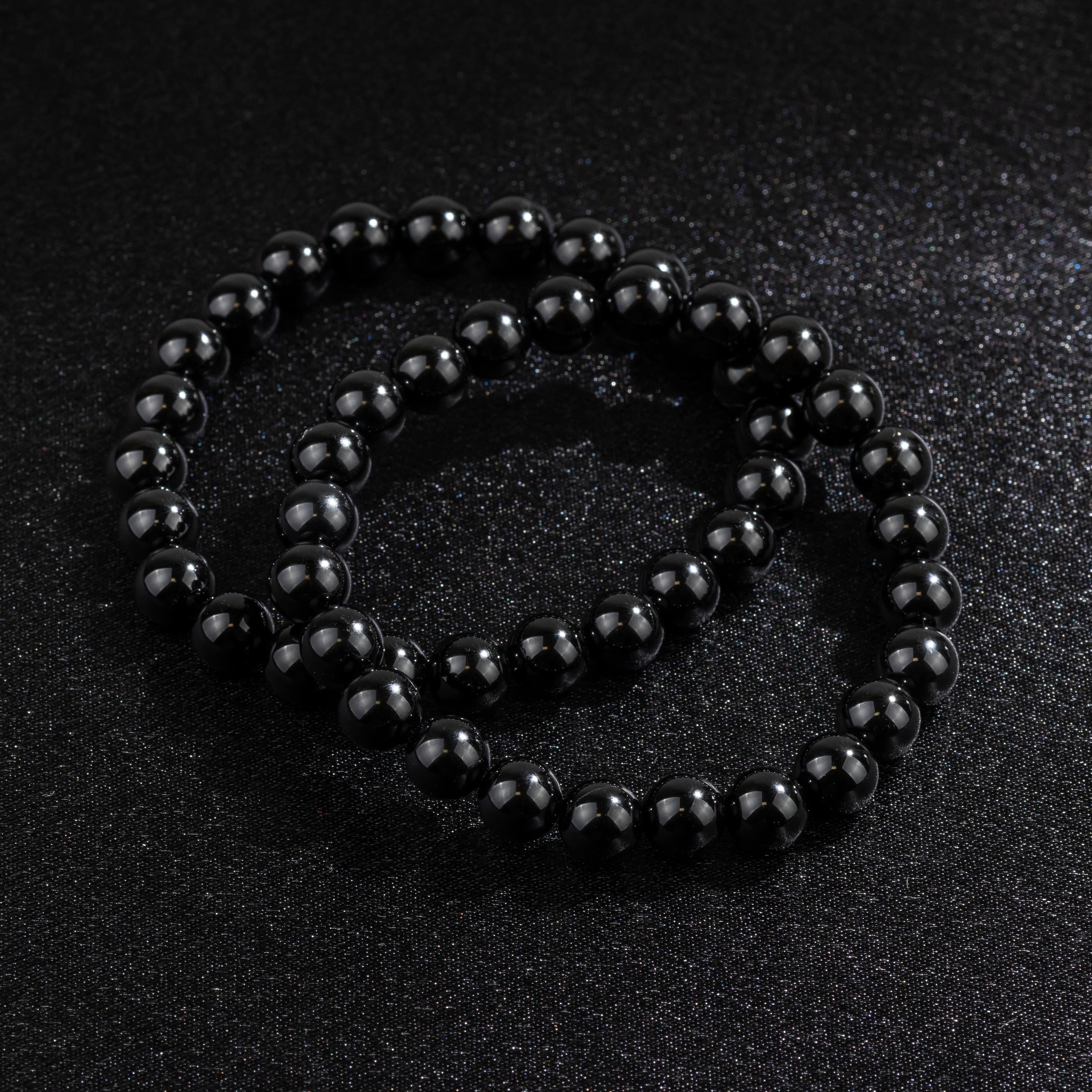 Bracelet en Onyx naturel - Qualité A (boules 8mm)