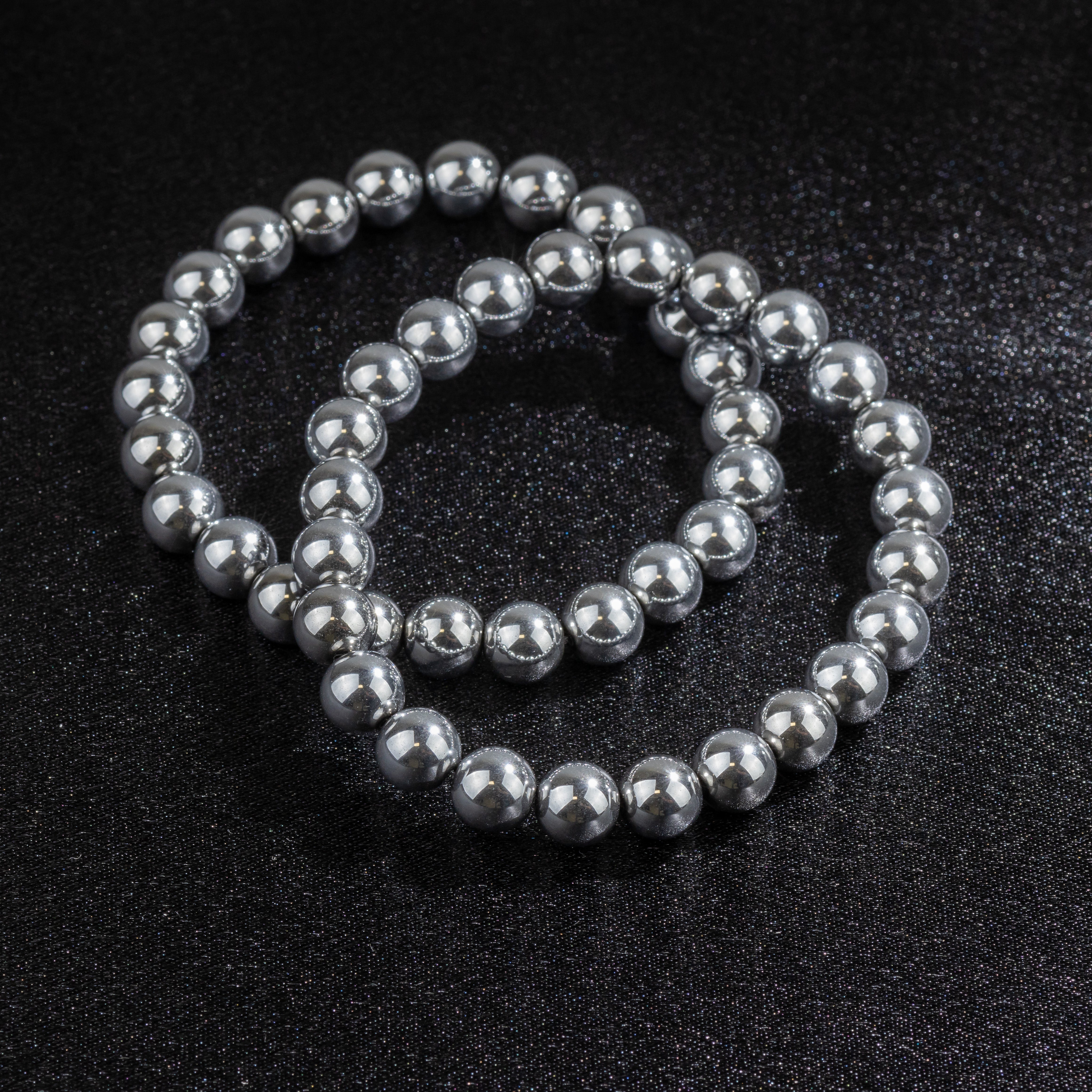 Bracelet en Hématite naturelle - Qualité AAA (boules 8mm)