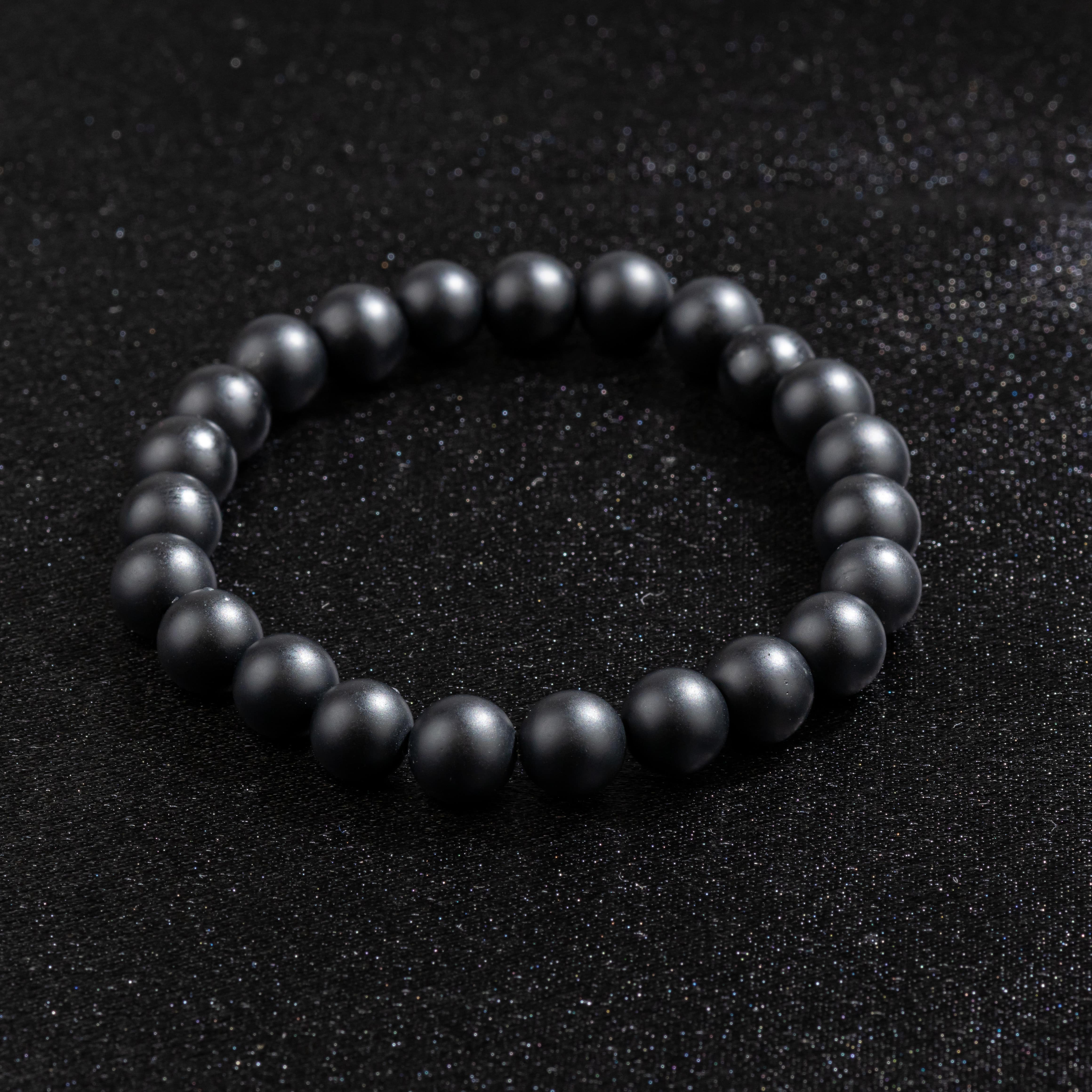 Bracelet en Onyx Mat naturel - Qualité A (boules 8mm)