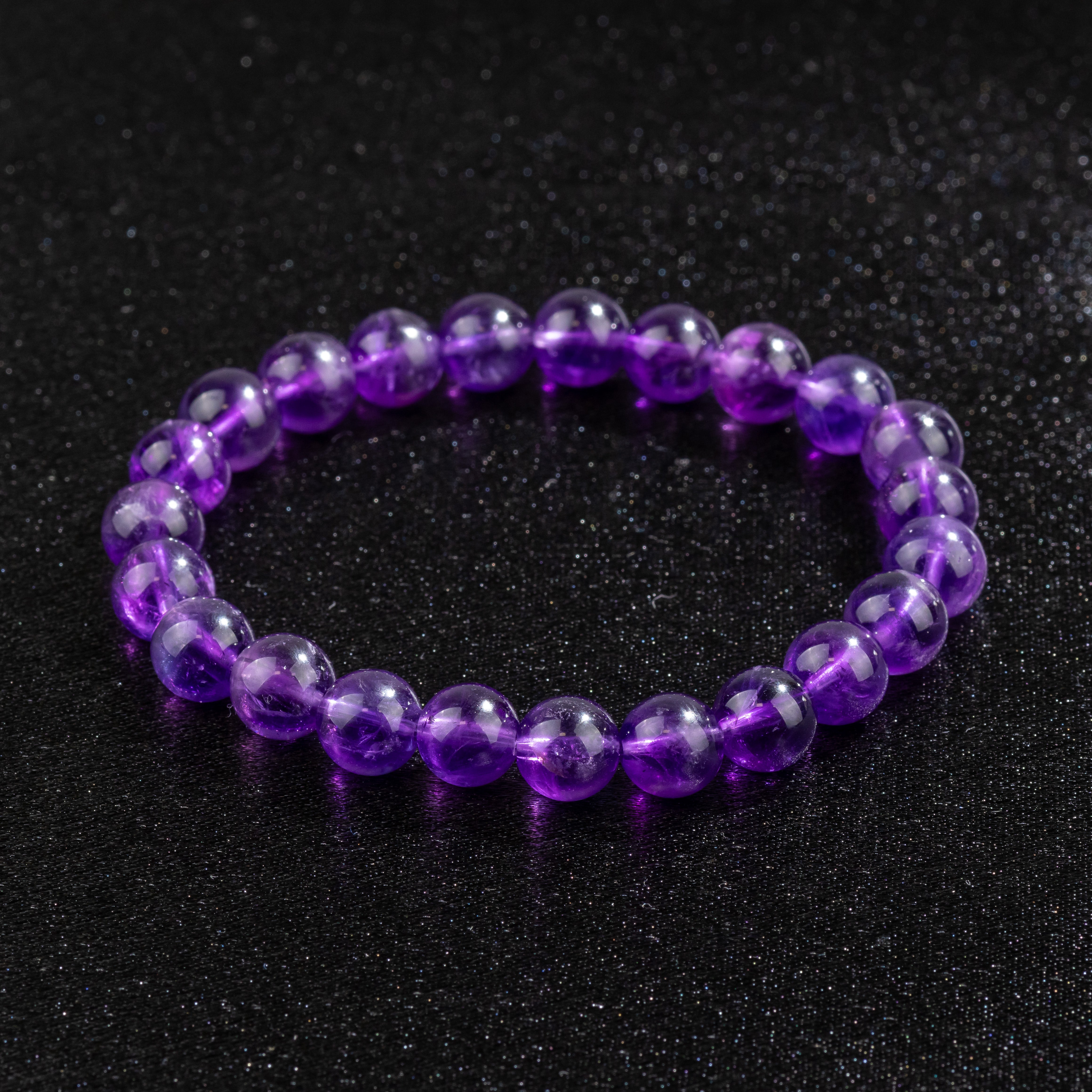 Bracelet en Améthyste naturelle - Qualité AAA (boules 8mm)