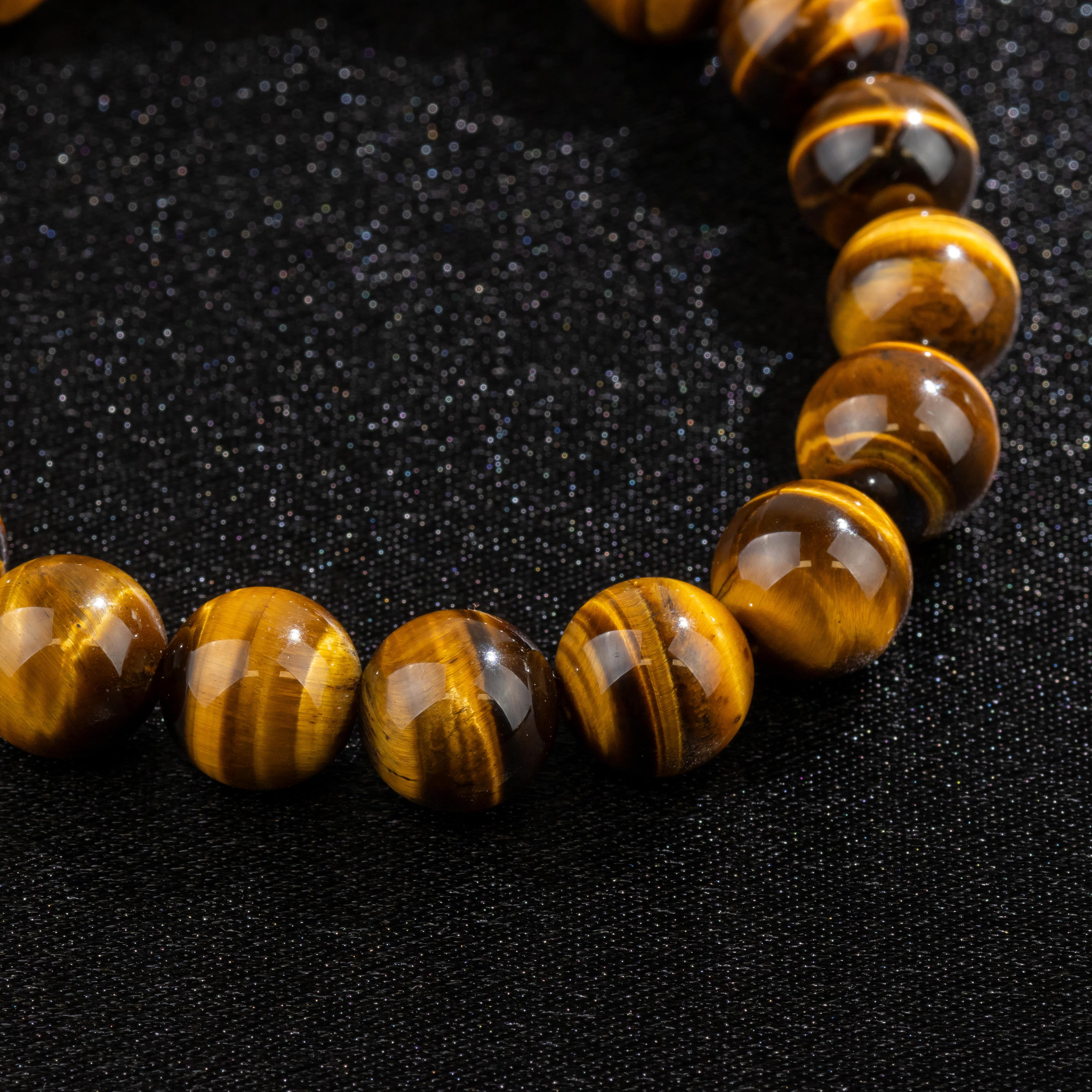 Bracelet en Œil de Tigre naturel - Qualité AAA (boules 10mm)