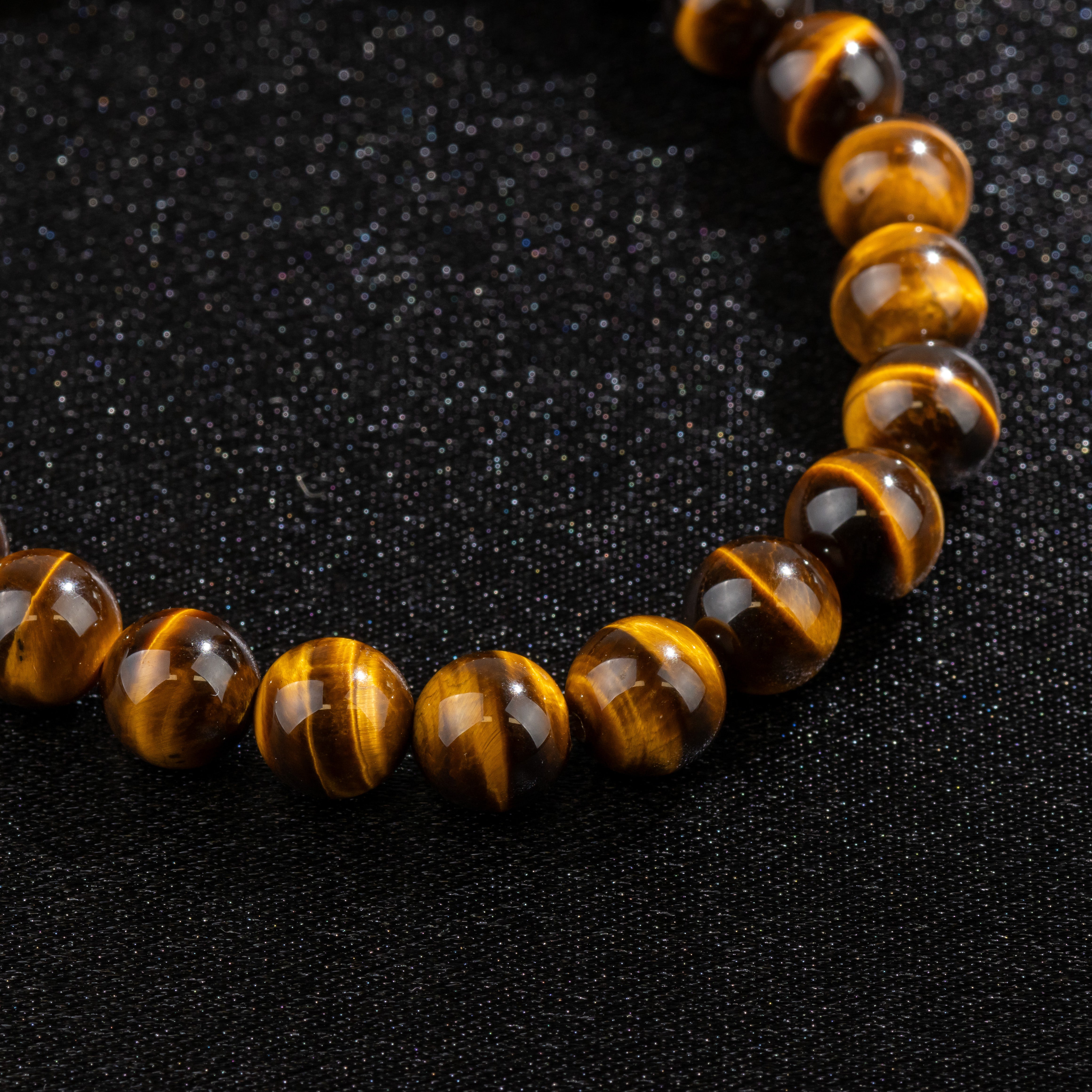 Bracelet en Œil de Tigre naturel - Qualité AAA (boules 8mm)