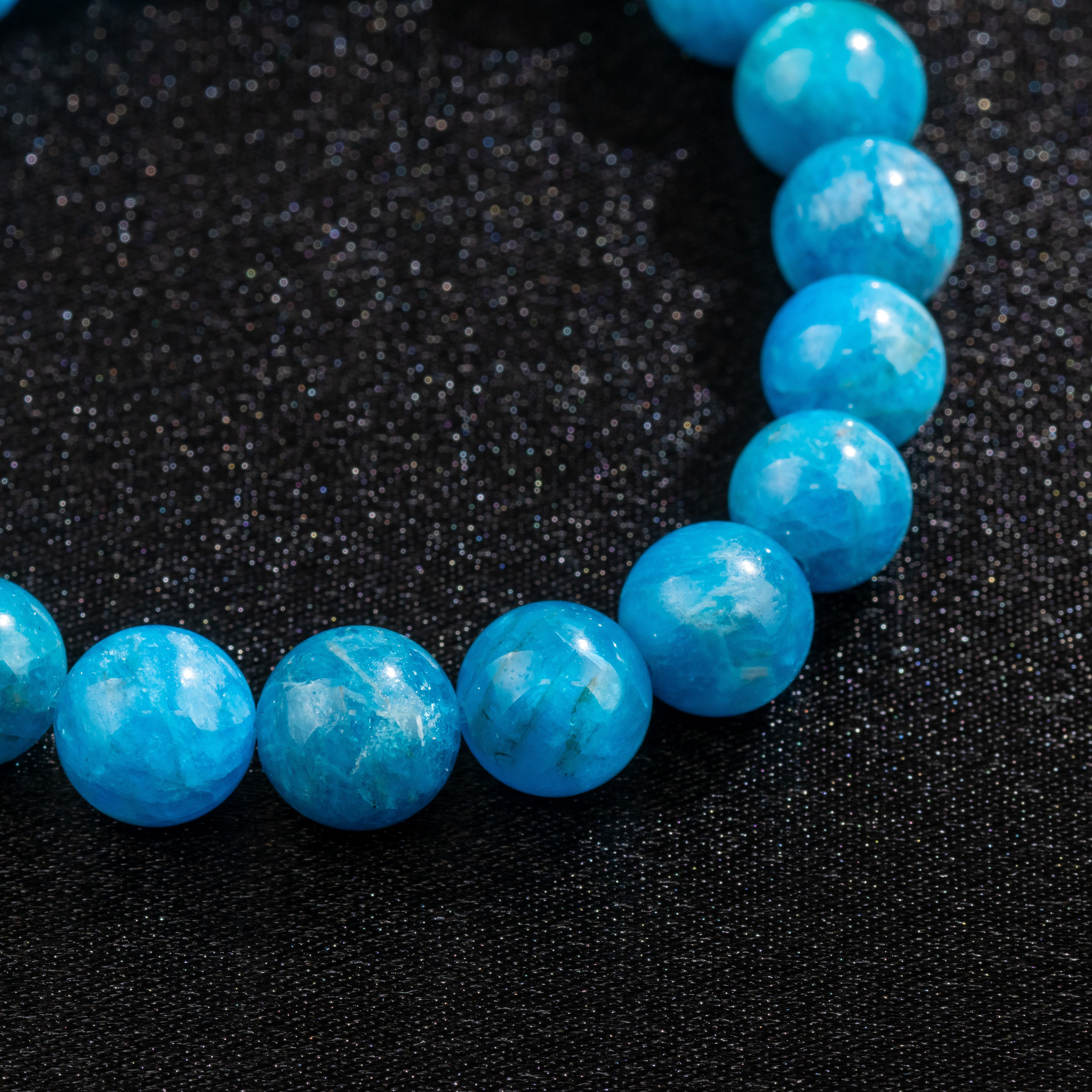 Bracelet en Apatite naturelle - Qualité A (boules 10mm)
