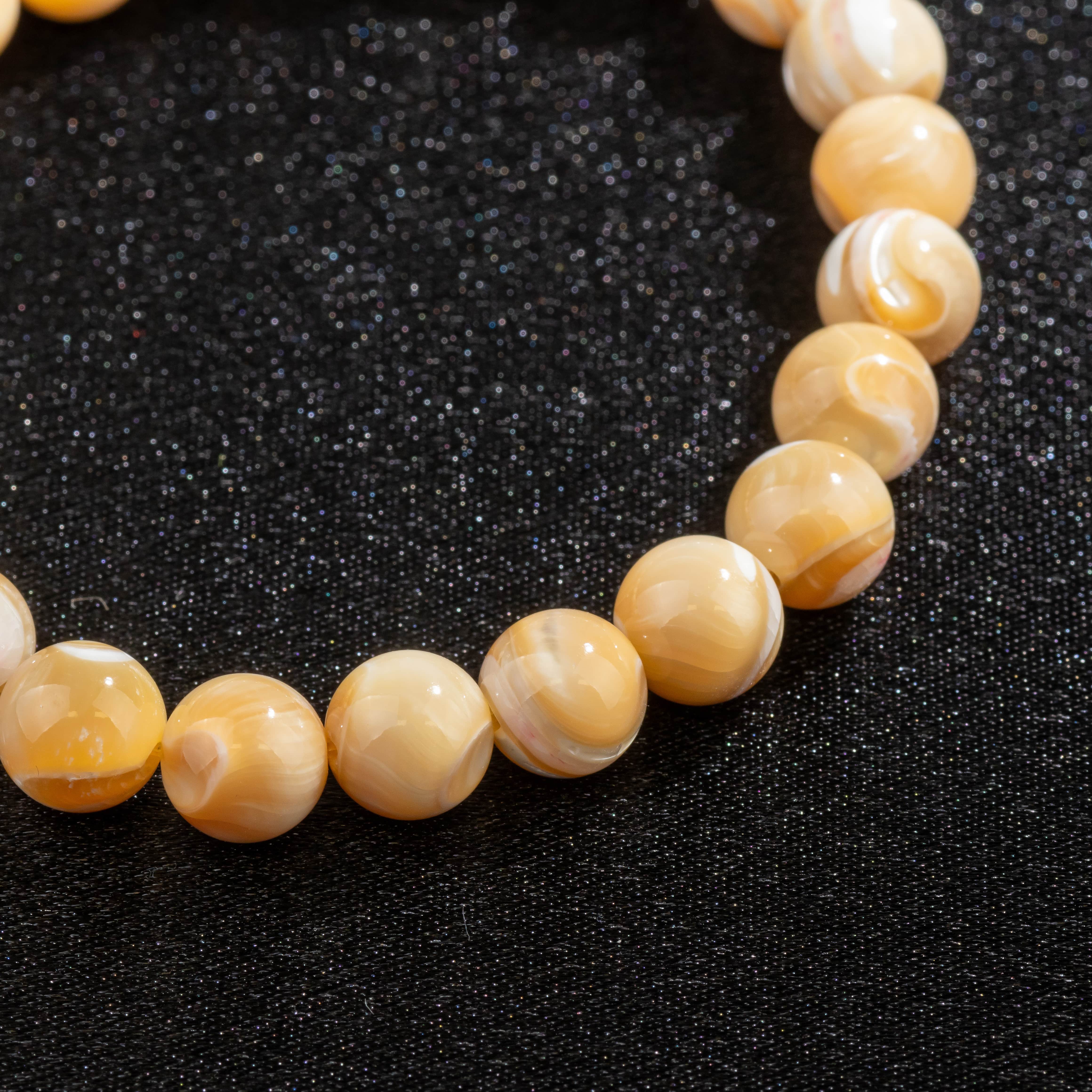 Bracelet en Nacre Crème naturelle - Qualité A (boules 8mm)