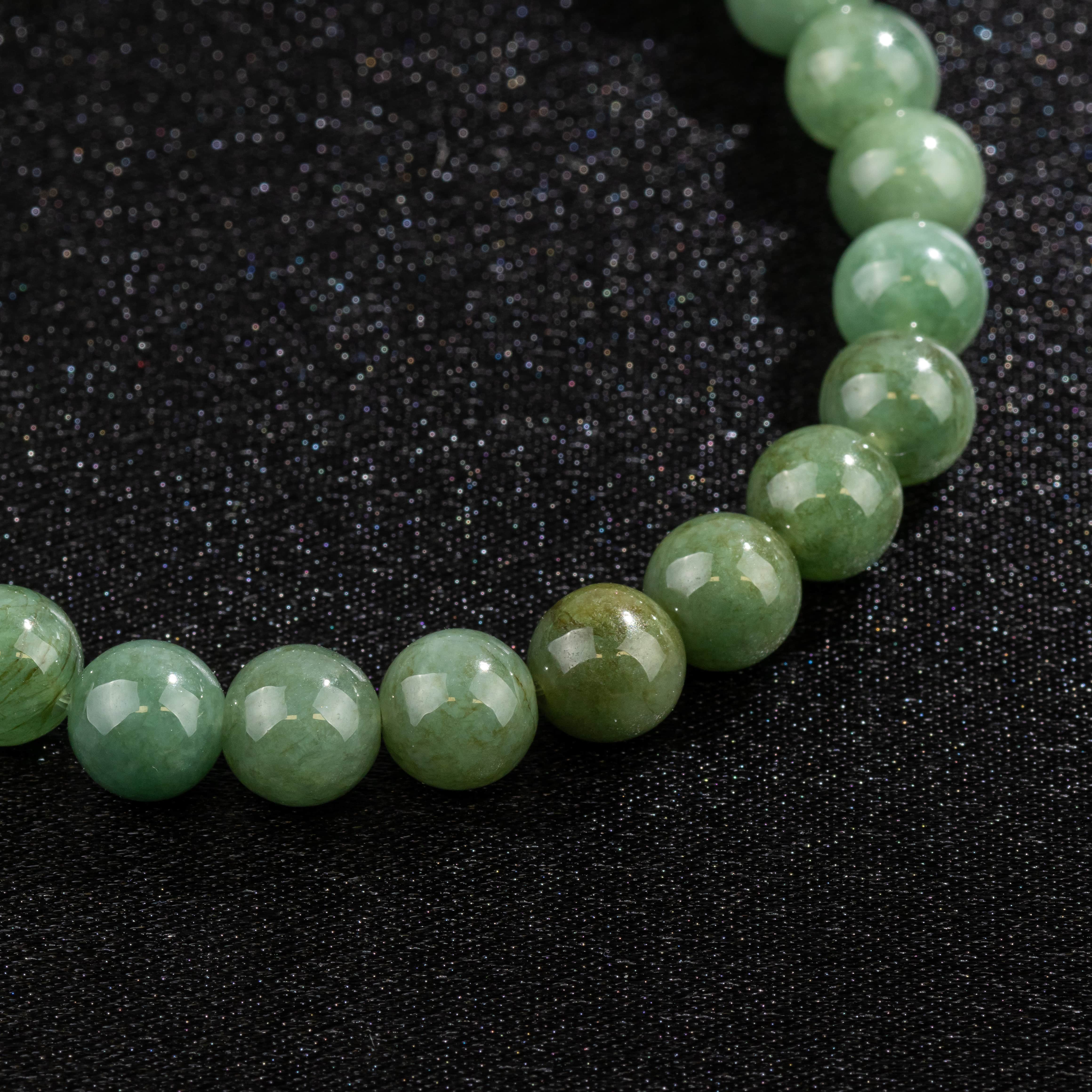 Bracelet en Jade foncé naturel - Qualité A (boules 8mm)