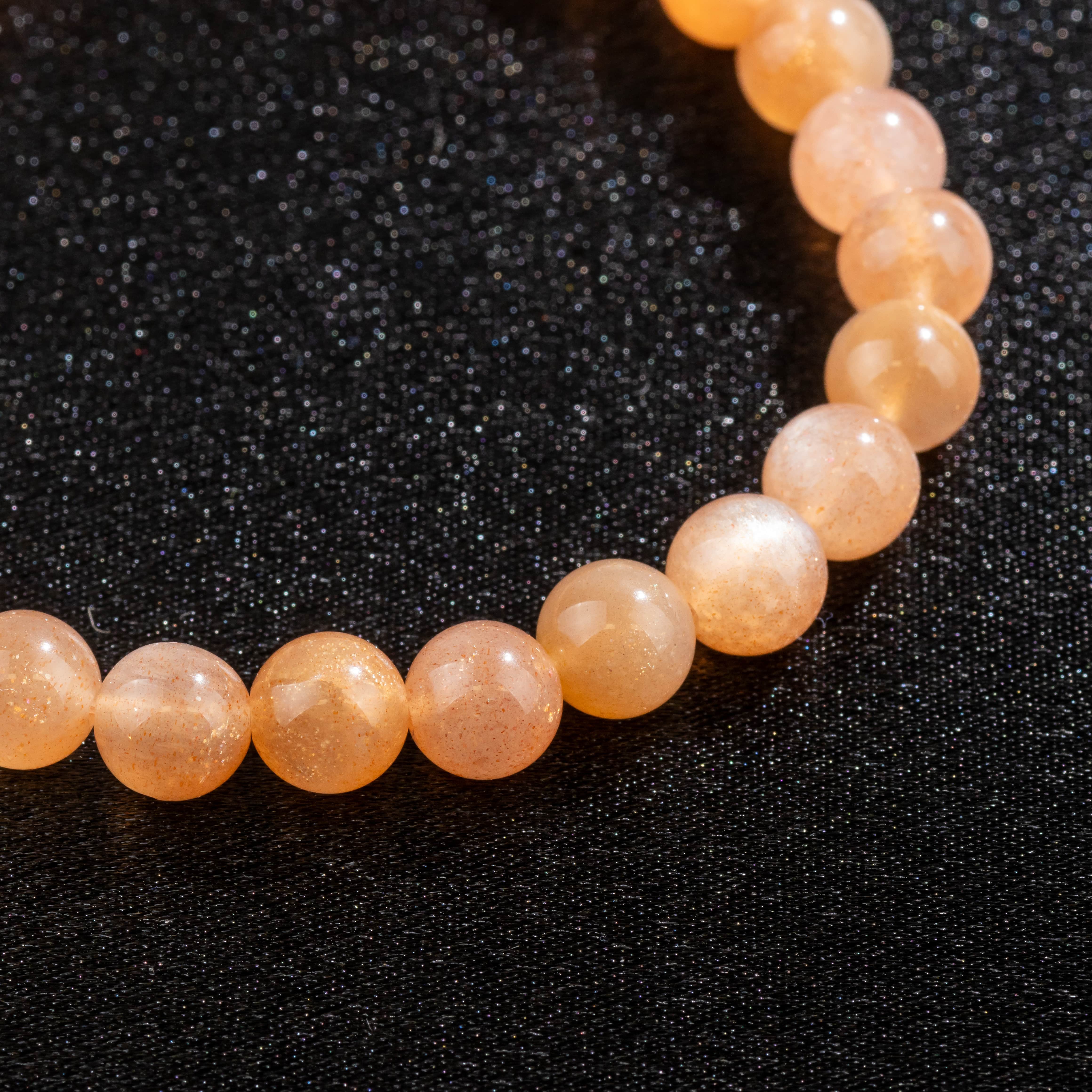 Bracelet en Pierre de Soleil naturelle - Qualité A (boules 8mm)