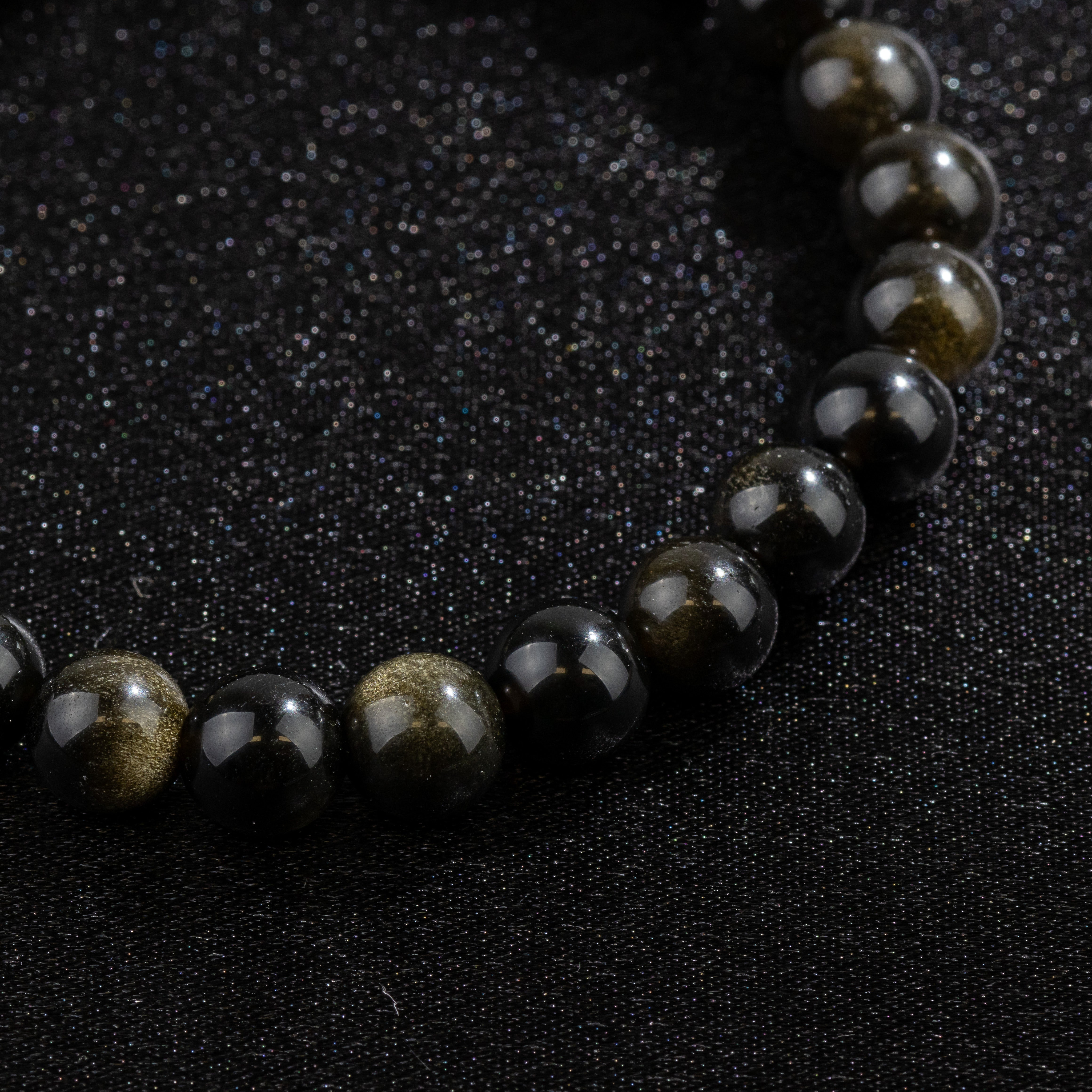 Bracelet en Obsidienne Dorée naturelle - Qualité AAA (boules 8mm)