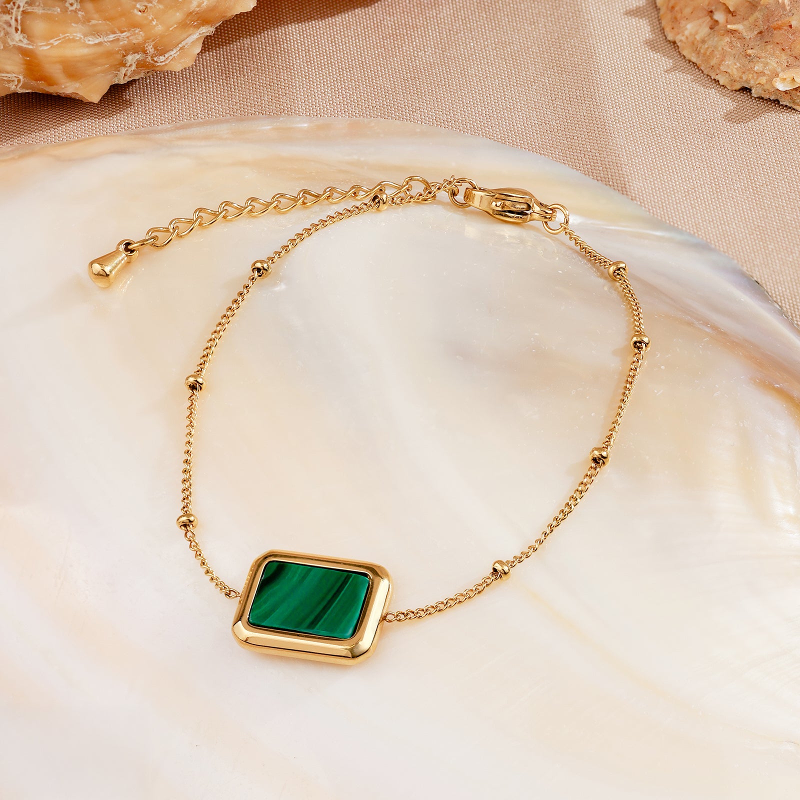 Bracelet Sélène – Malachite & Dorure 18K
