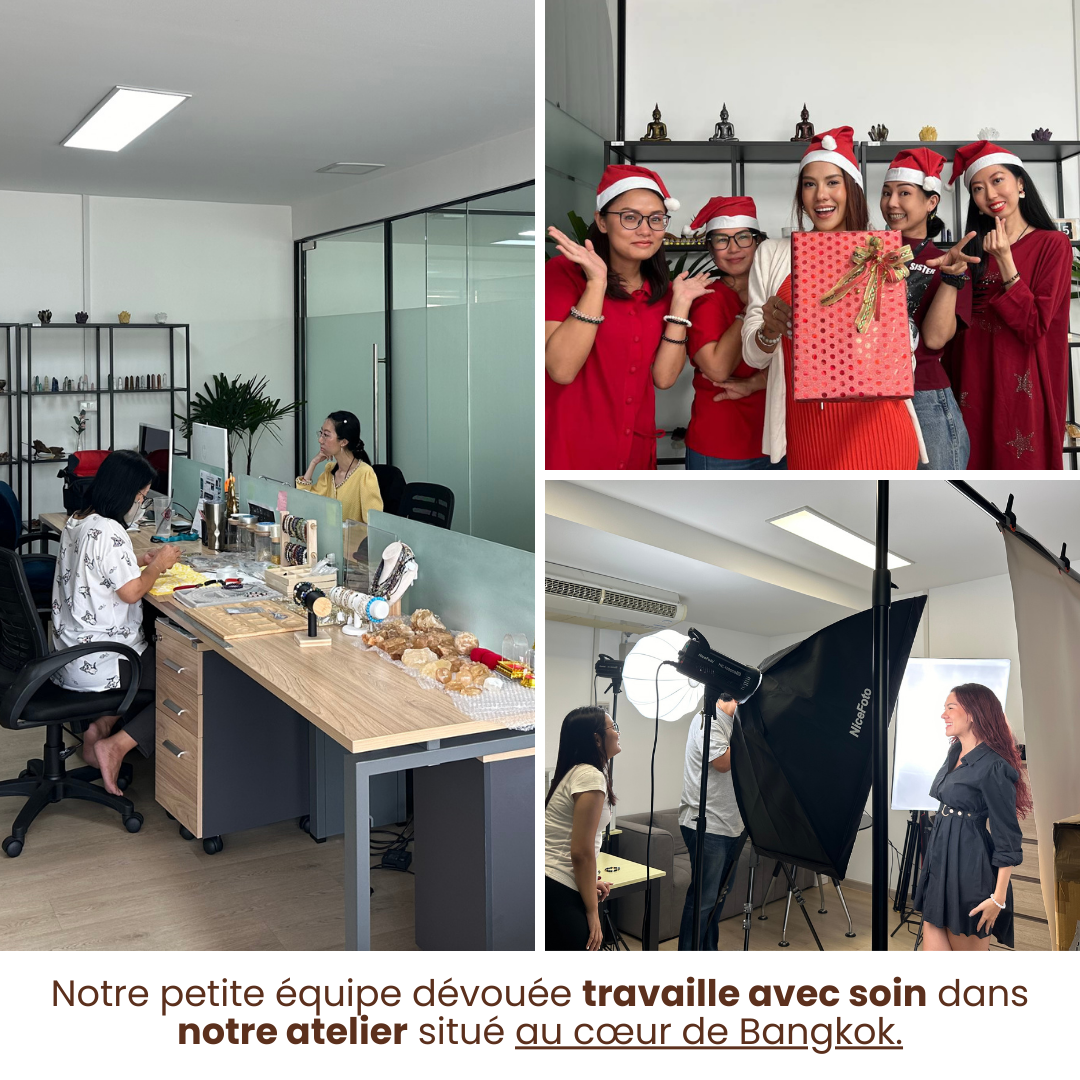 Bracelet en Lave et Amulette Sacrée Takrut en Or – Force et Protection