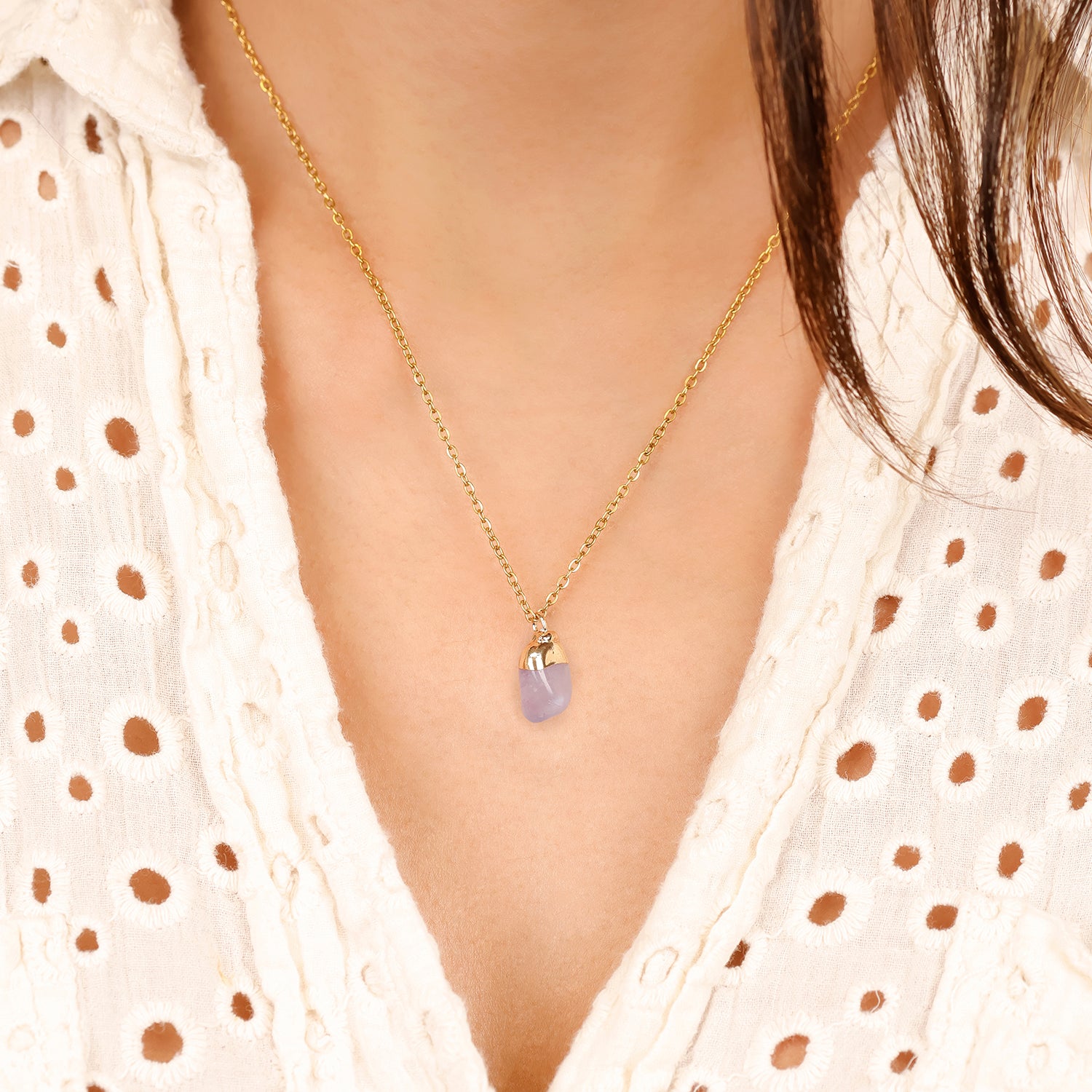 Collier en Tanzanite naturelle - Décembre (pierre brute)