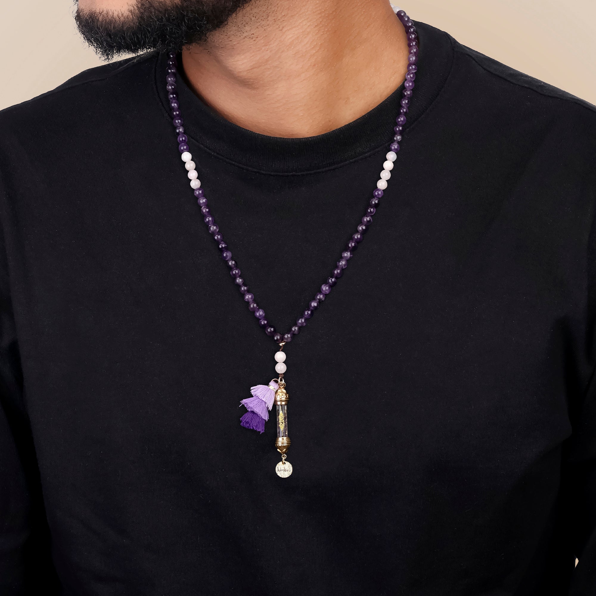 Mala Améthyste & Morganite – Clarté mentale et Libéreration Émotionnelle