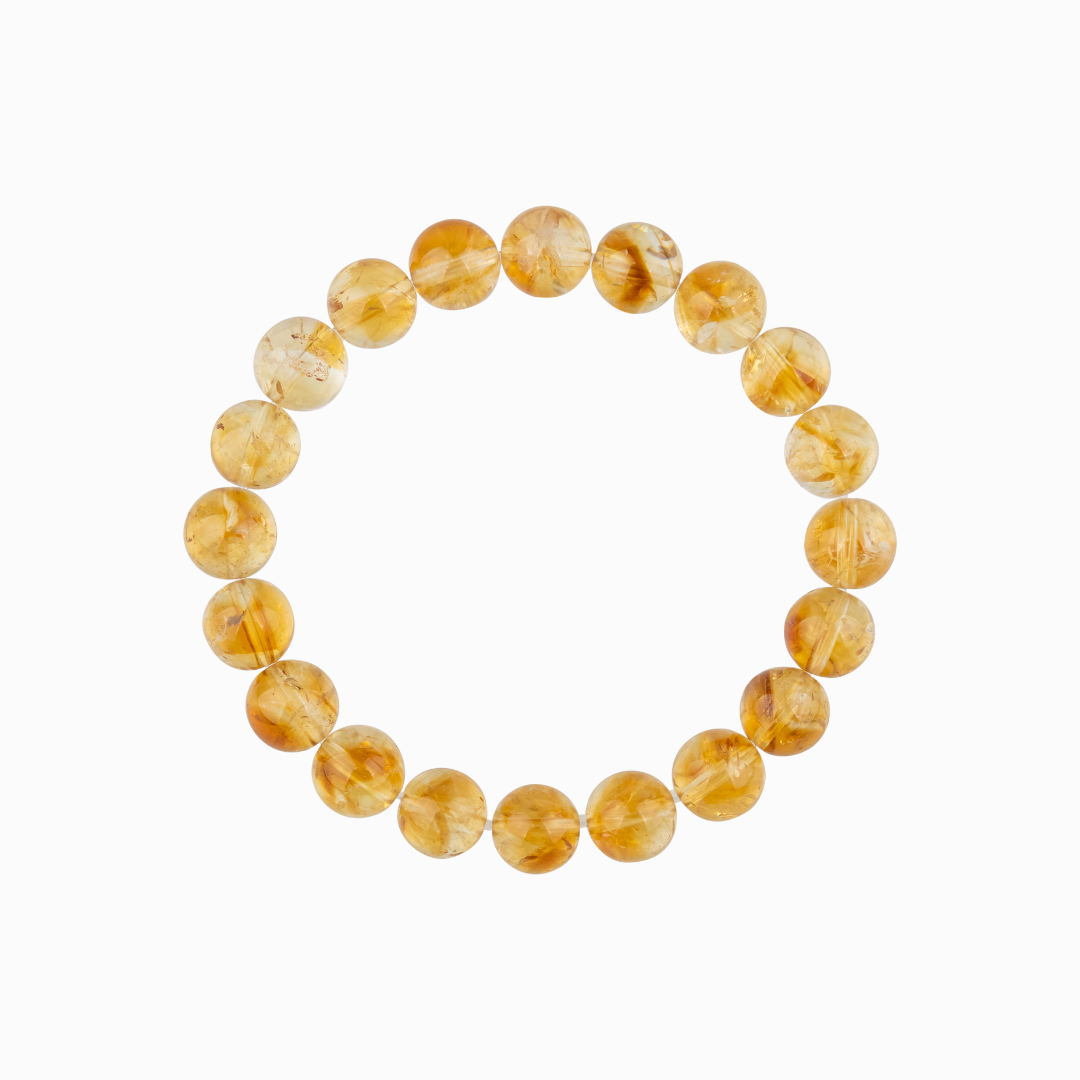 Bracelet en Citrine naturelle - Qualité A (boules 8mm)