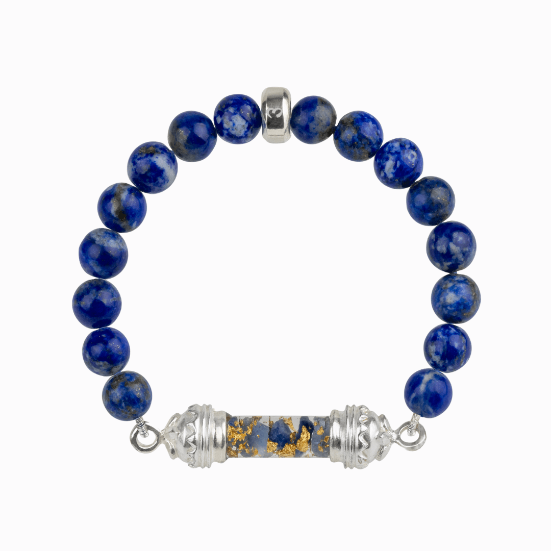 Bracelet en Lapis-Lazuli et Amulette Sacrée en Saphir