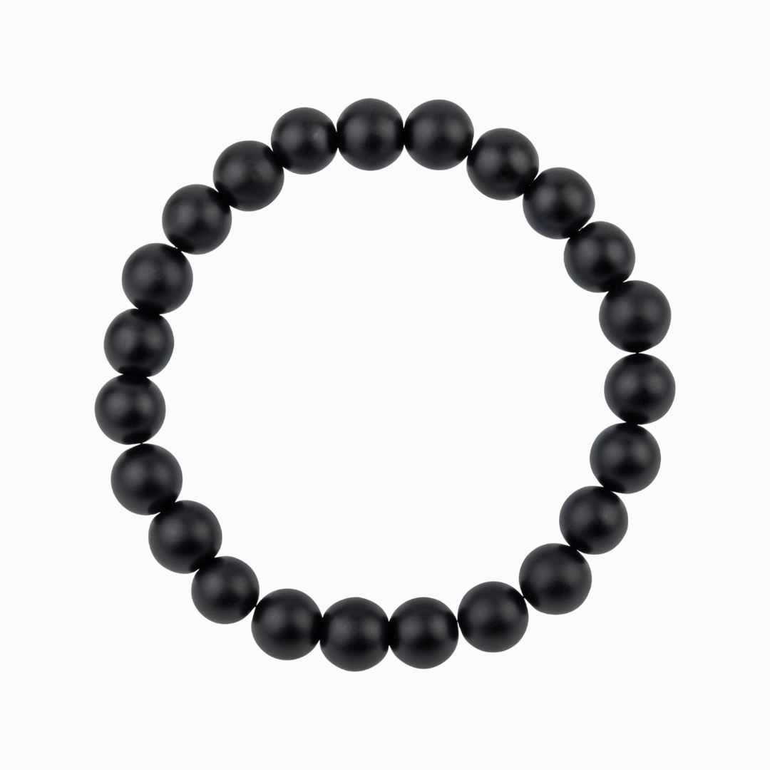 Bracelet Homme en Onyx Mat naturel qualité A (boules 8mm)