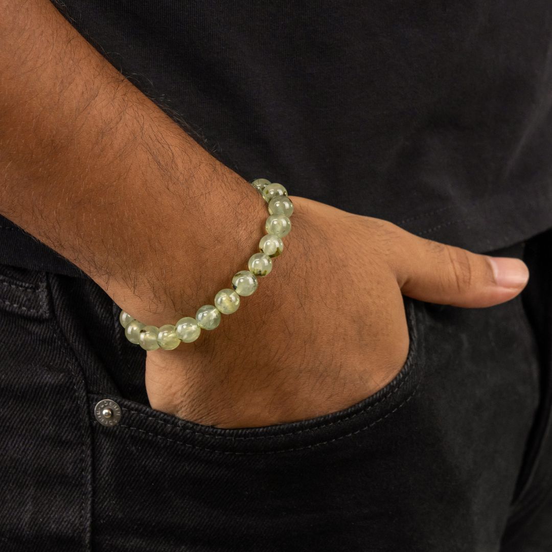 Bracelet en Prehnite naturelle - Qualité A (boules 8mm)