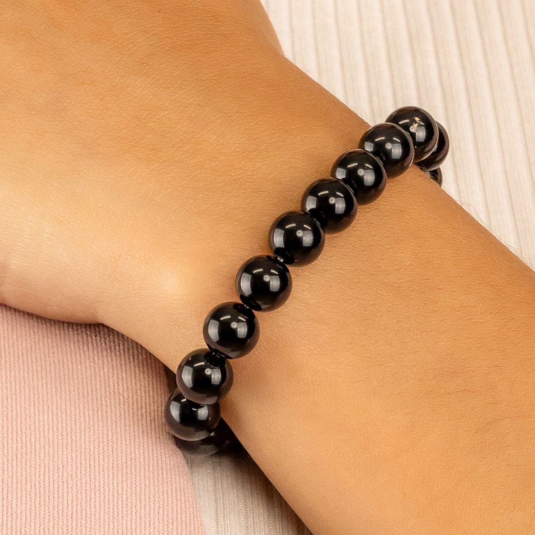 Bracelet en Tourmaline Noire naturelle - Qualité AAA (boules 8mm)