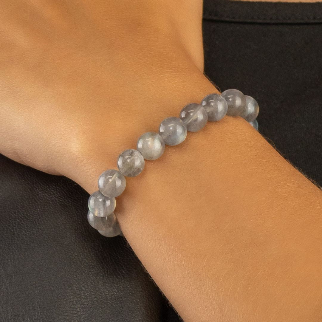 Bracelet en Labradorite naturelle - Qualité AAA (boules 8mm)