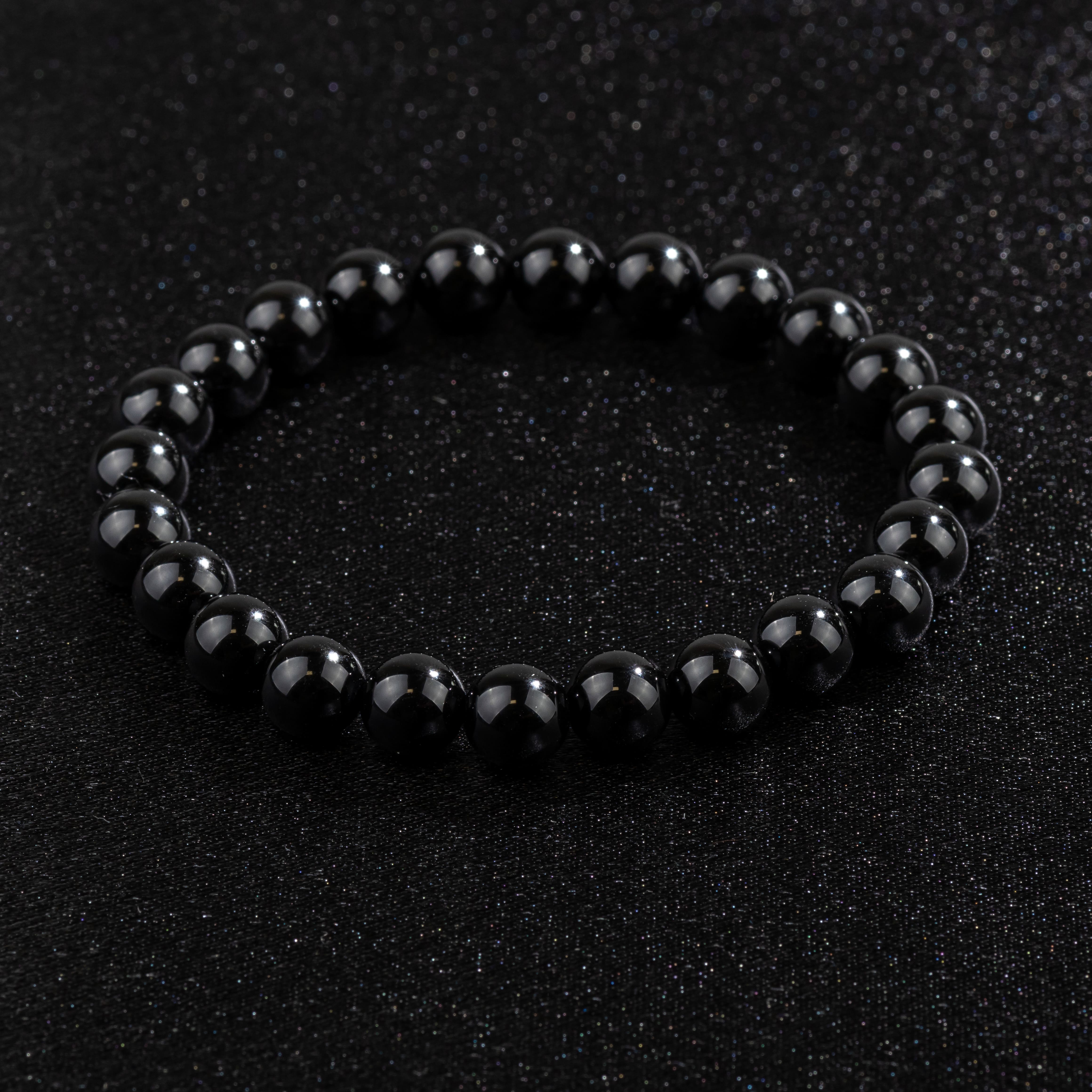 Bracelet Femme en Onyx naturel qualité A (boules 8mm)