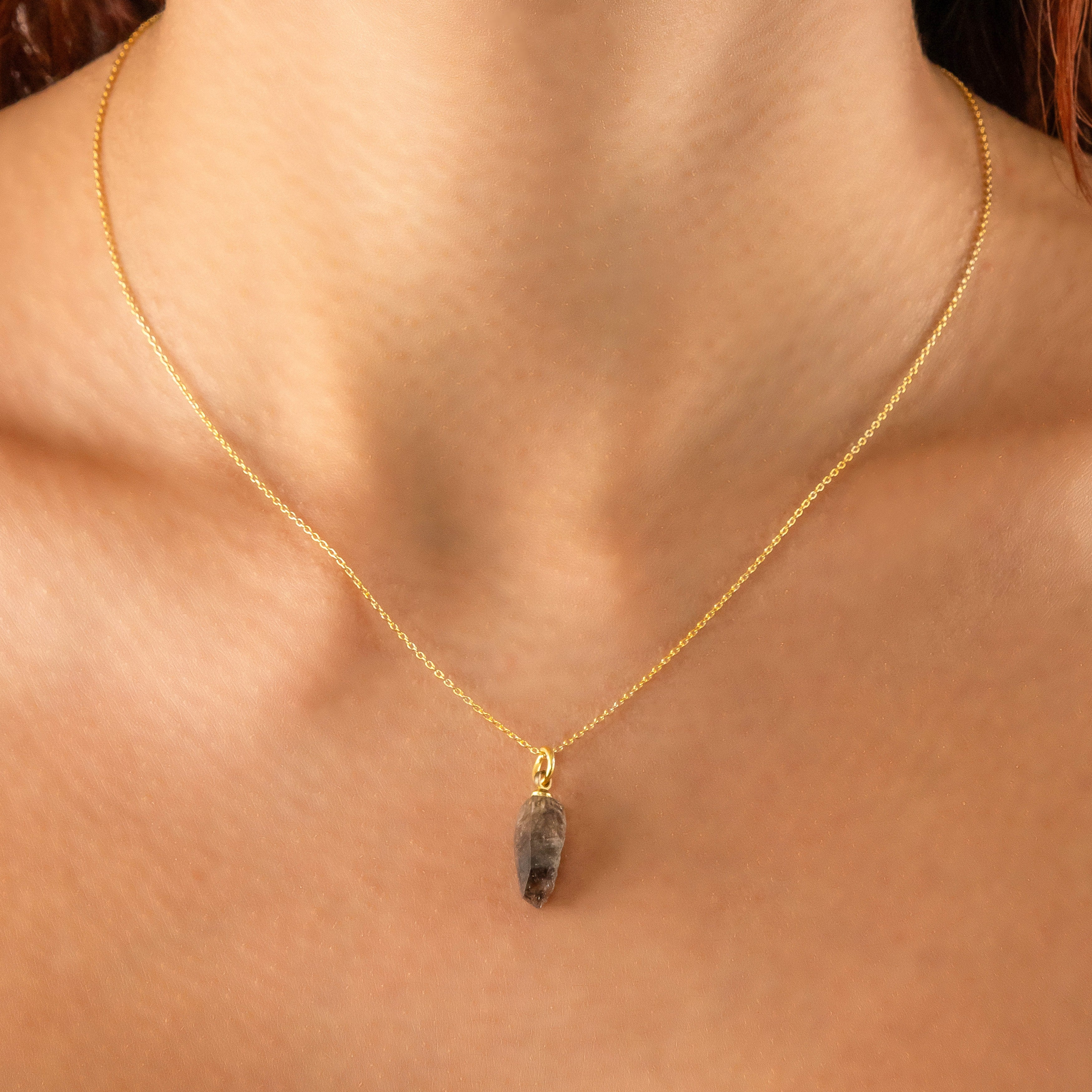 Collier en Quartz Fumé naturel (Pierre brute)