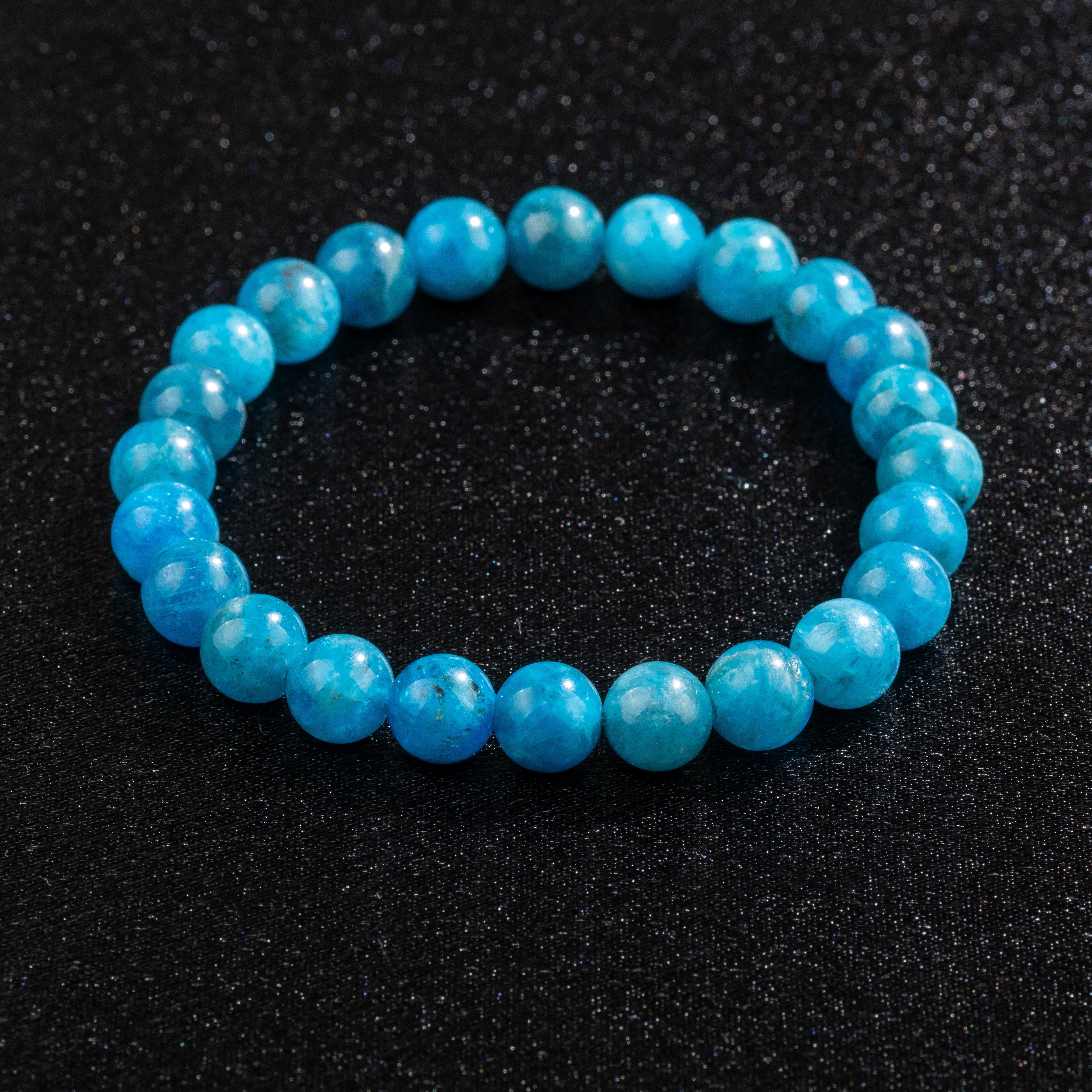 Bracelet Femme en Apatite naturelle qualité A (boules 8mm)