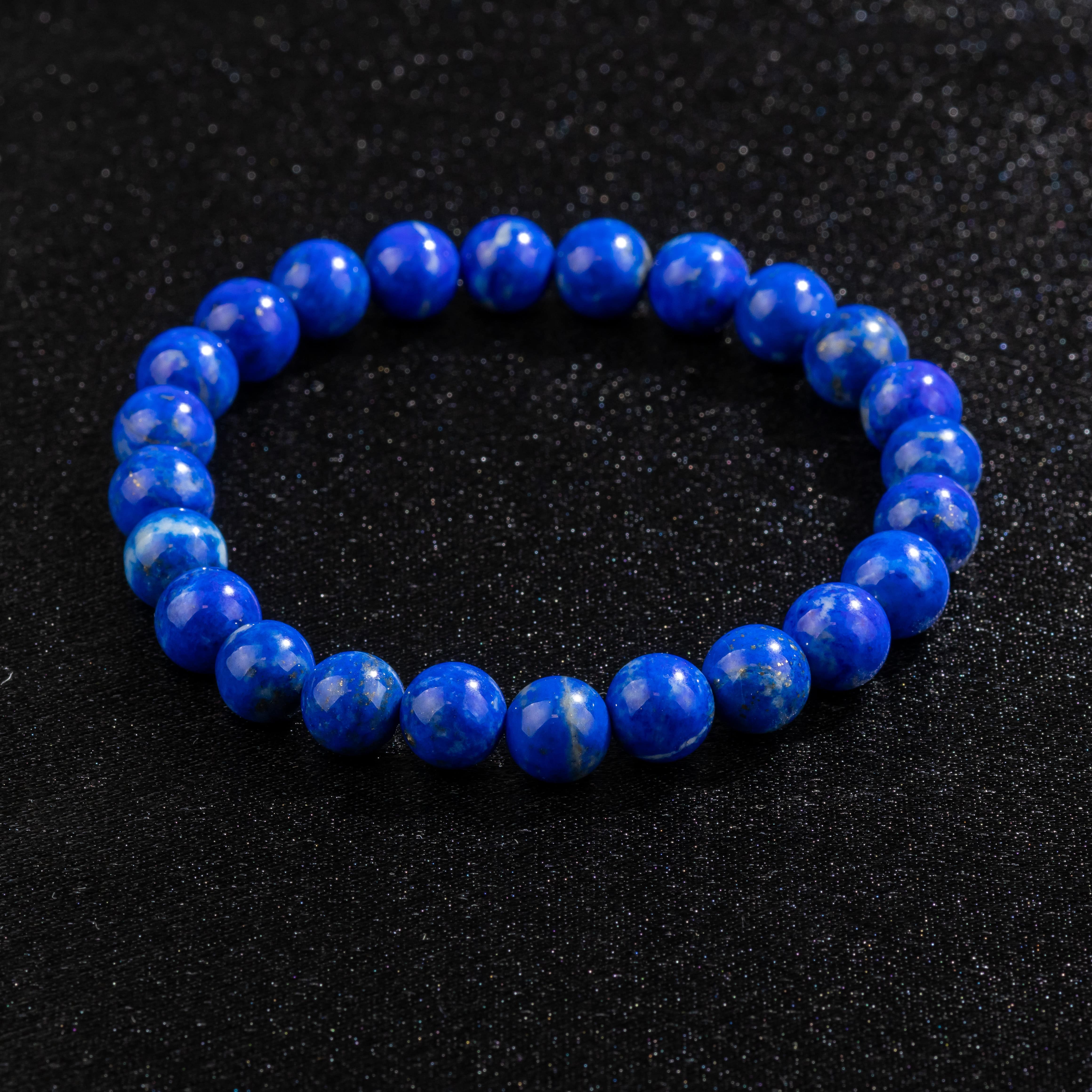 Bracelet Femme en Lapis-Lazuli naturel qualité A (boules 8mm)