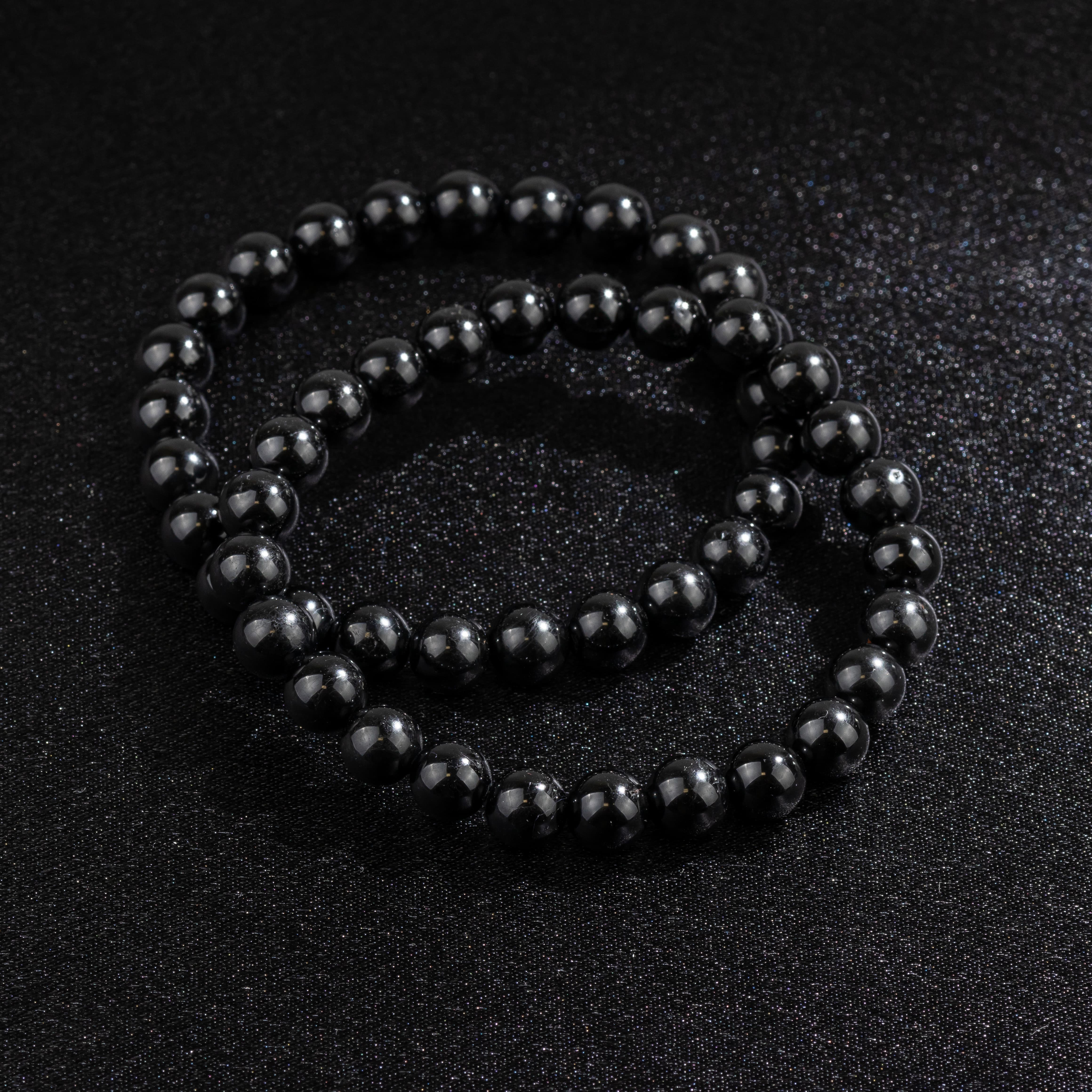 Bracelet Homme en Tourmaline Noire naturelle qualité AAA (boules 8mm)