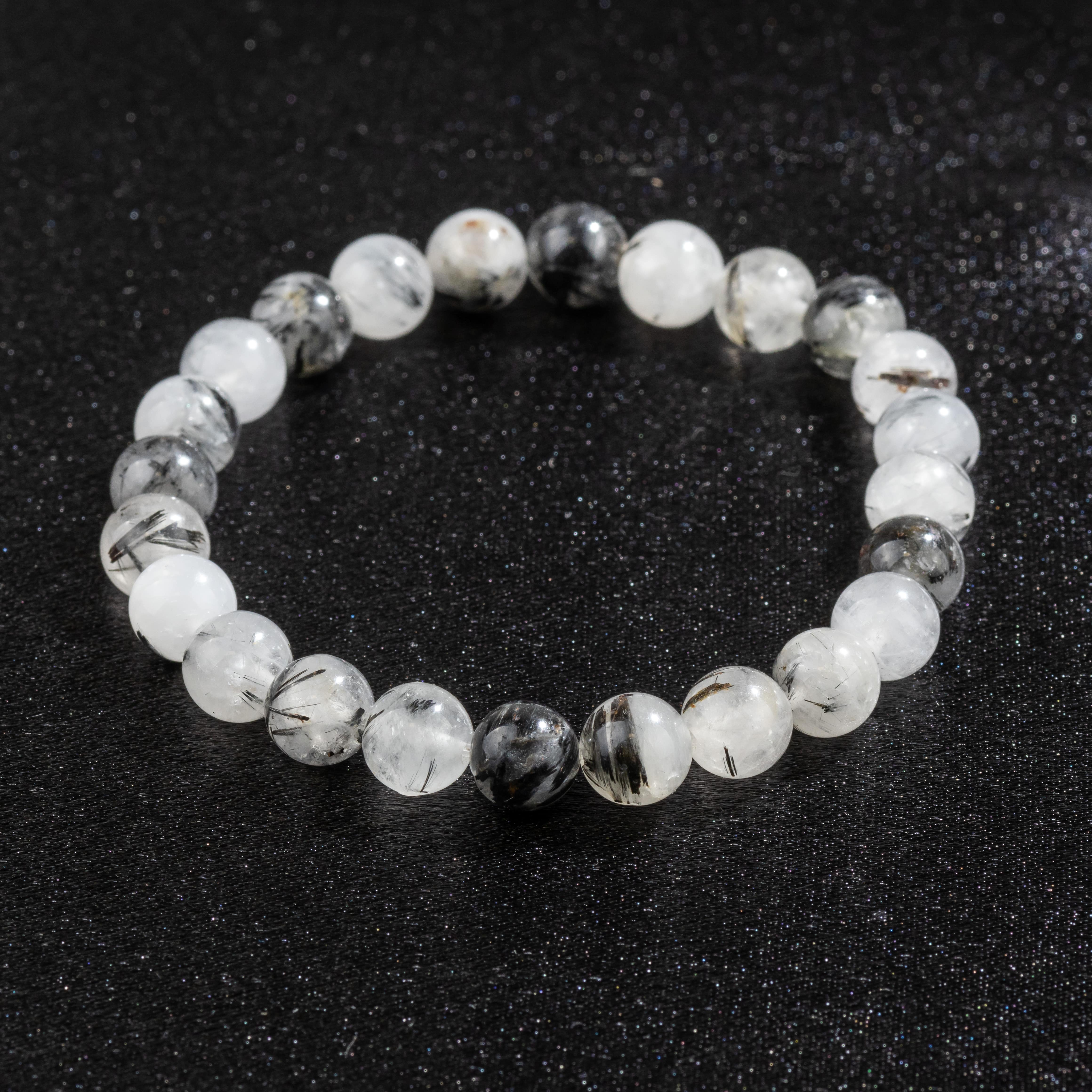 Bracelet Homme en Quartz Rutile naturel qualité A (boules 8mm)