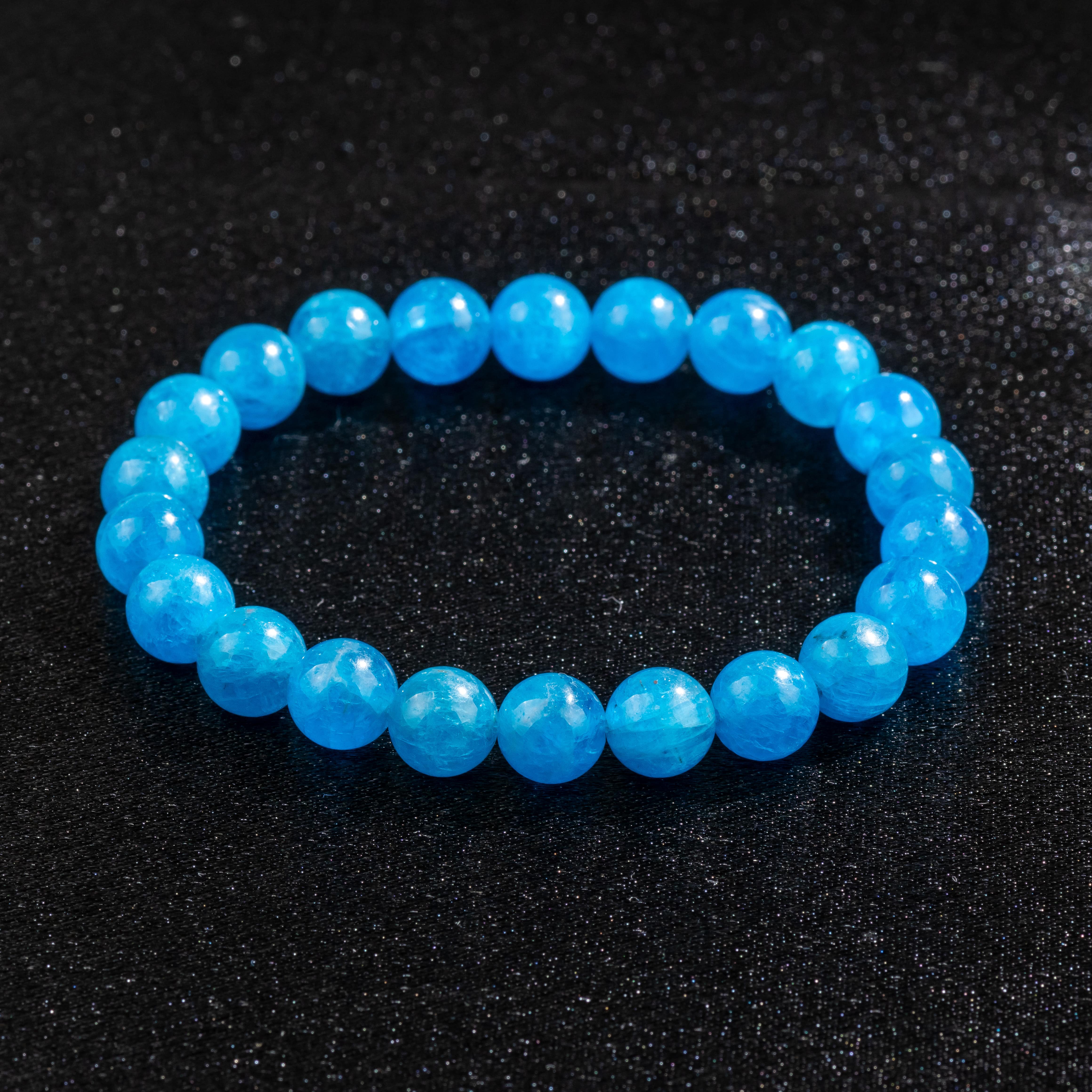 Bracelet Femme en Apatite naturelle qualité AAA (boules 8mm)