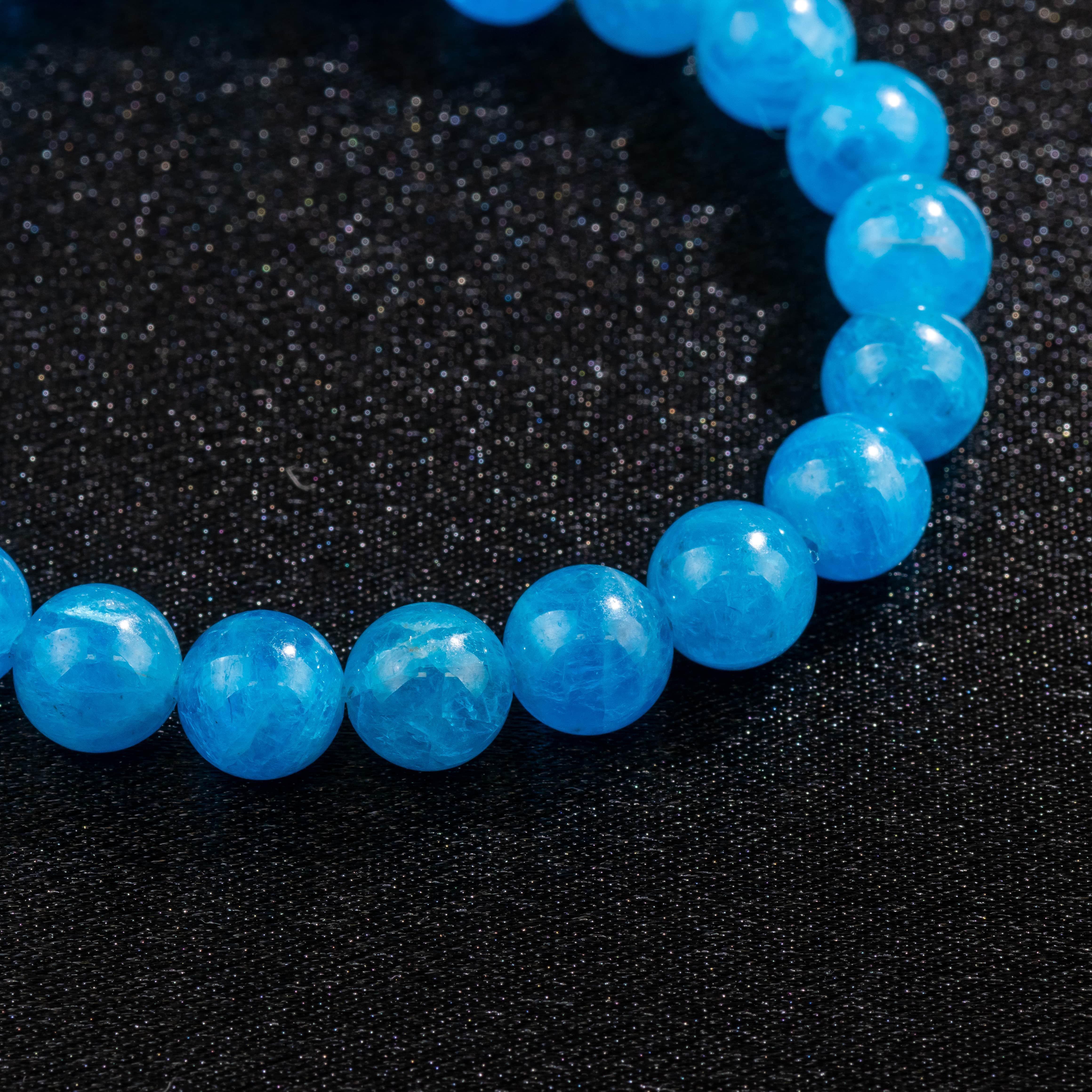 Bracelet Femme en Apatite naturelle qualité AAA (boules 8mm)