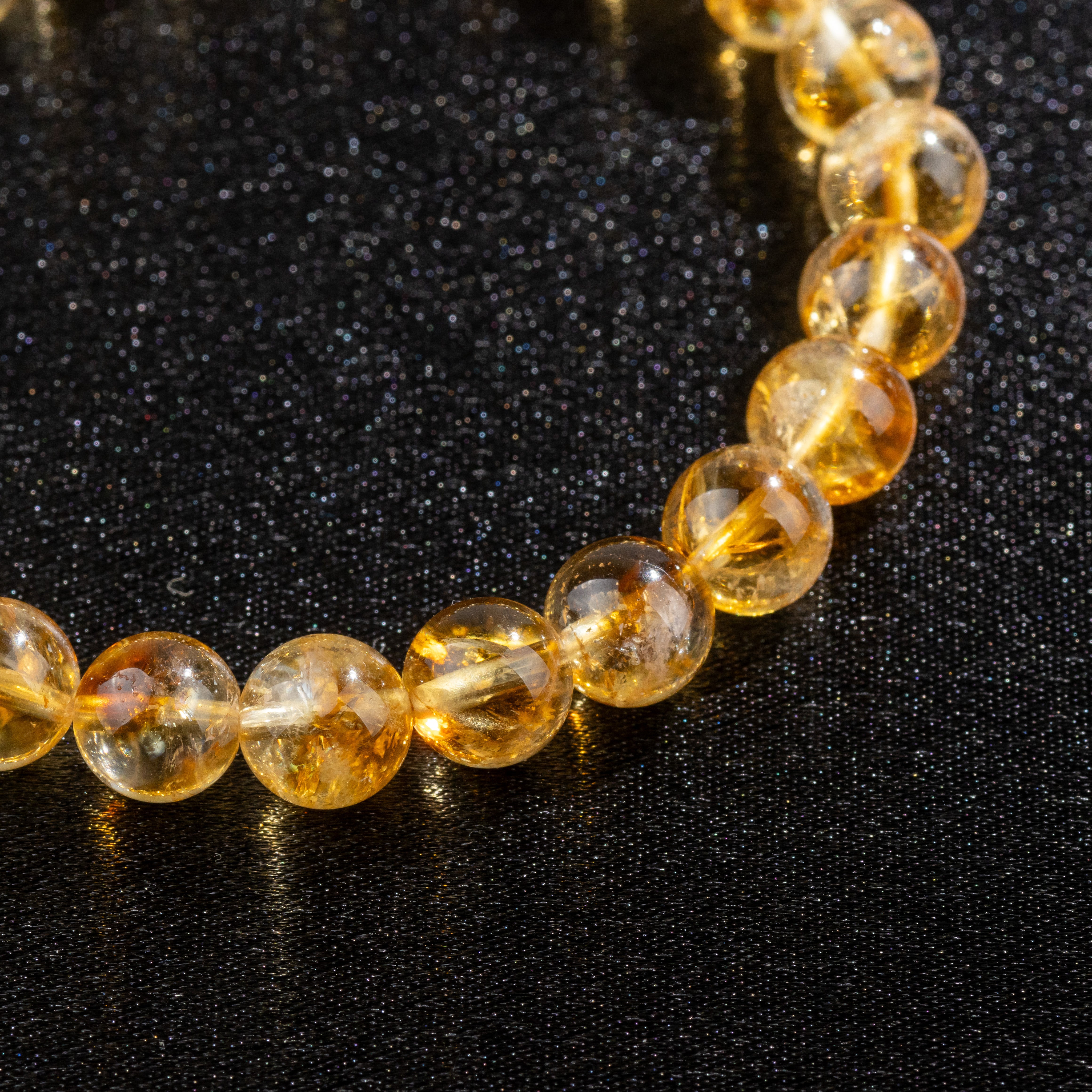 Bracelet en Citrine naturelle - Qualité A (boules 8mm)