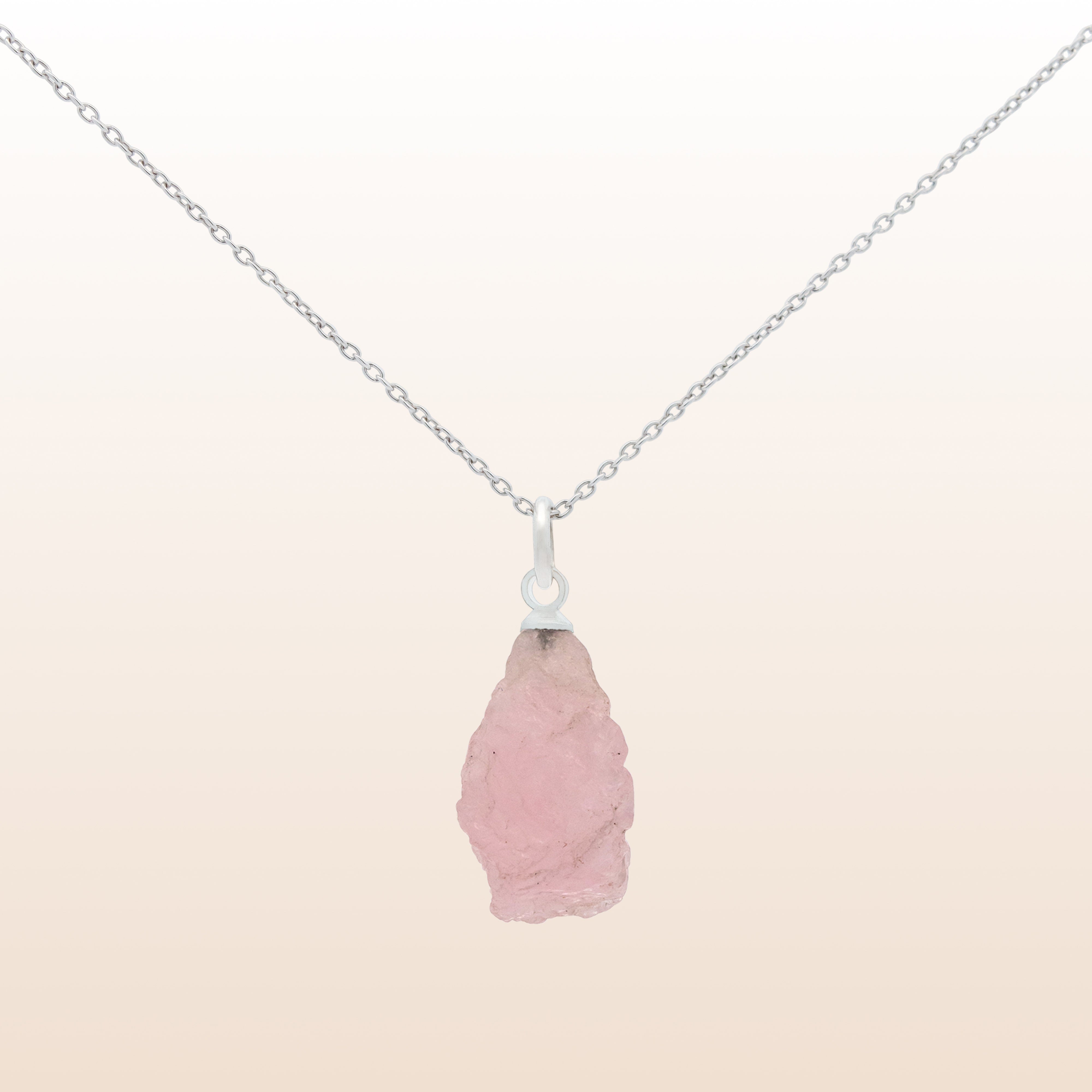 Collier en Morganite naturelle (pierre brute)